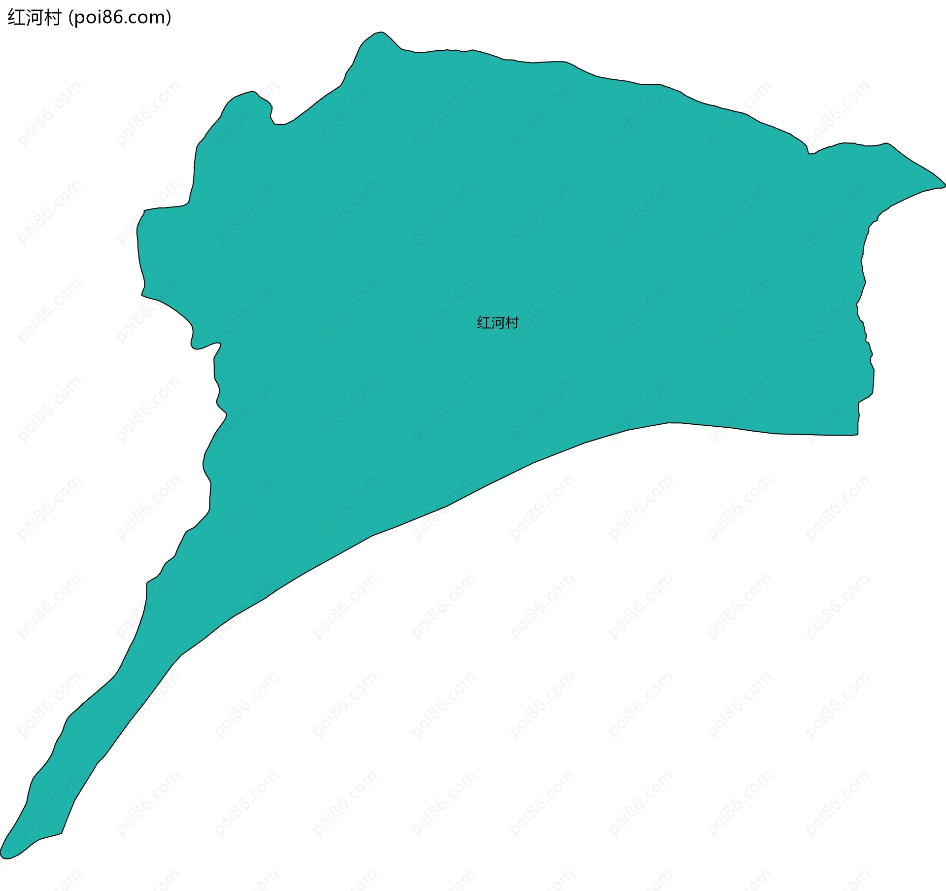 红河村边界地图