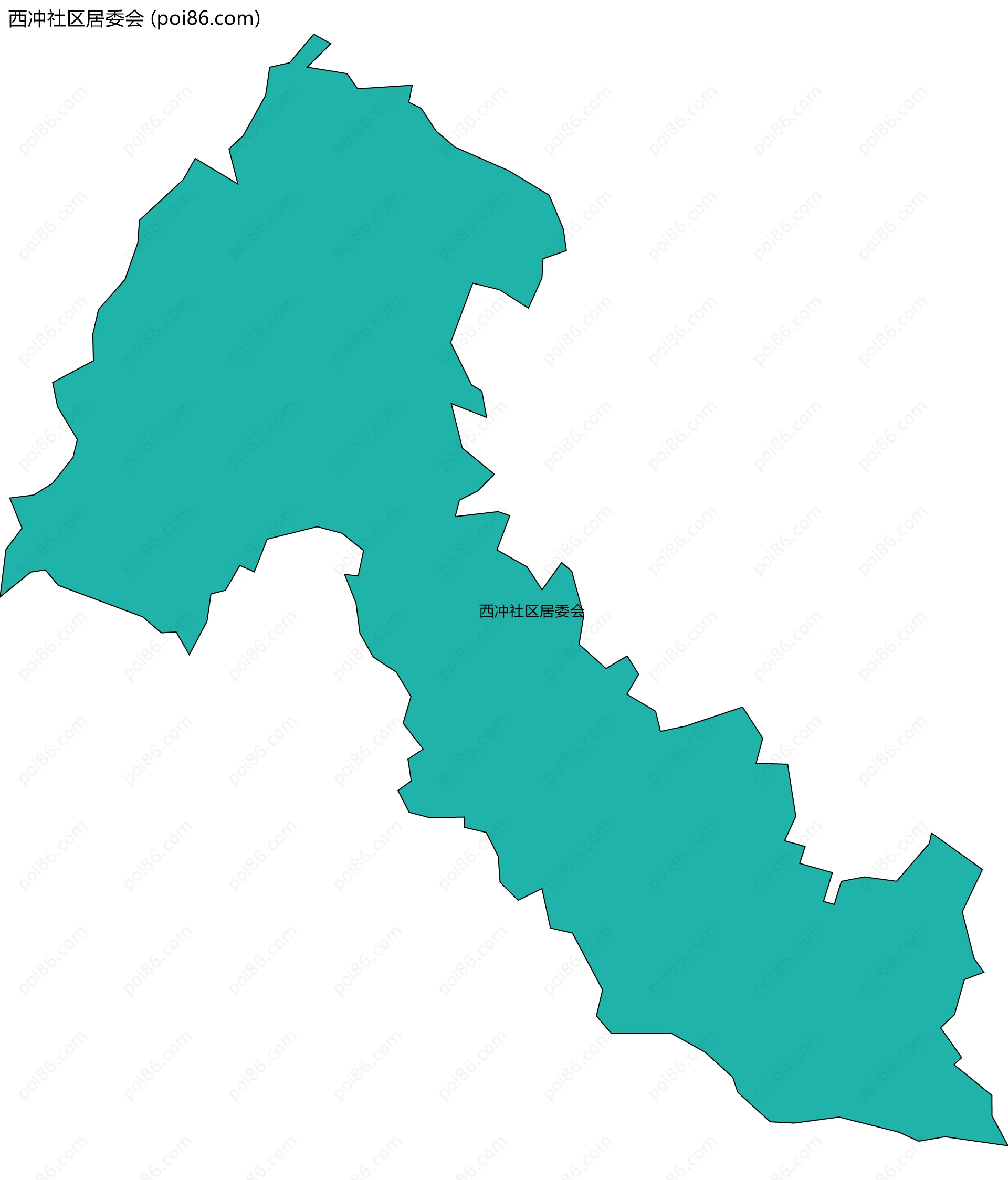 西冲社区居委会边界地图