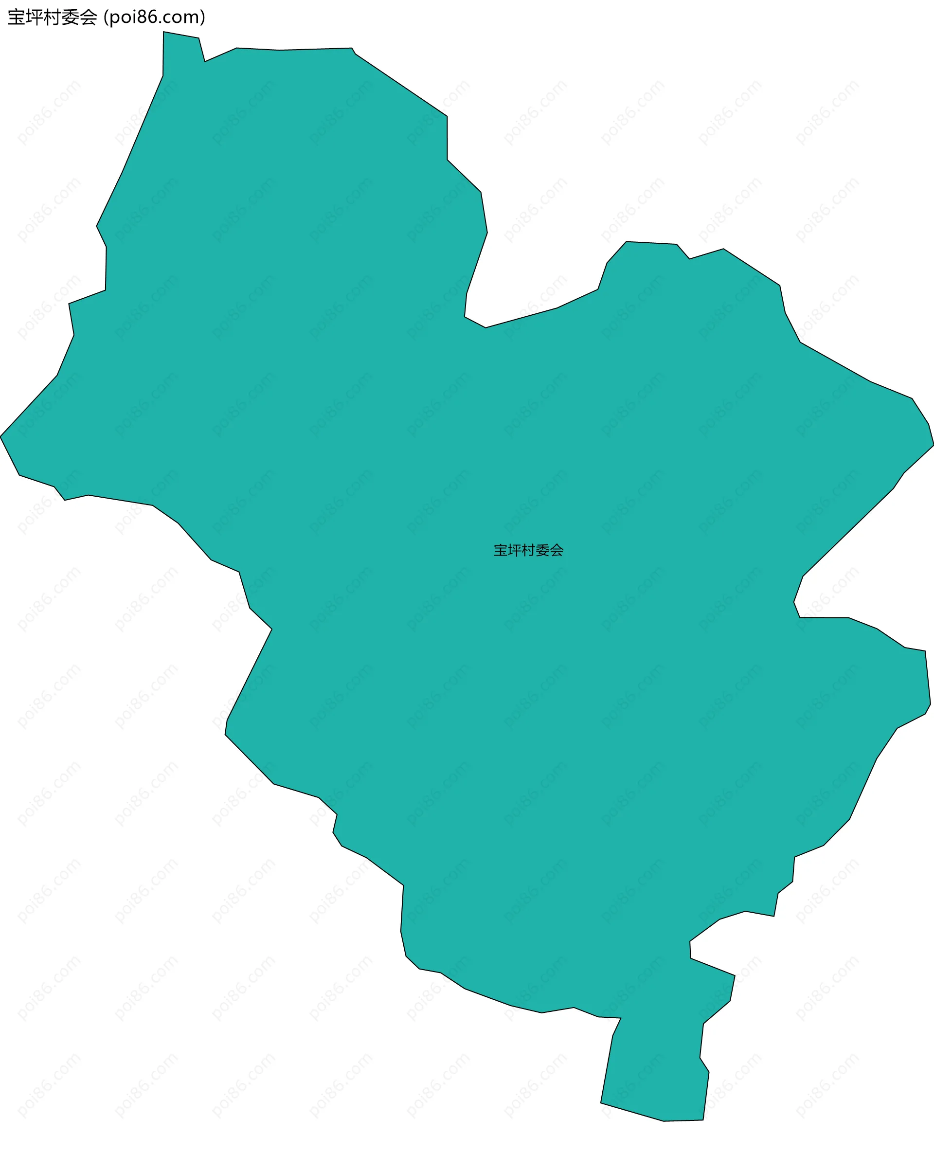 宝坪村委会边界地图