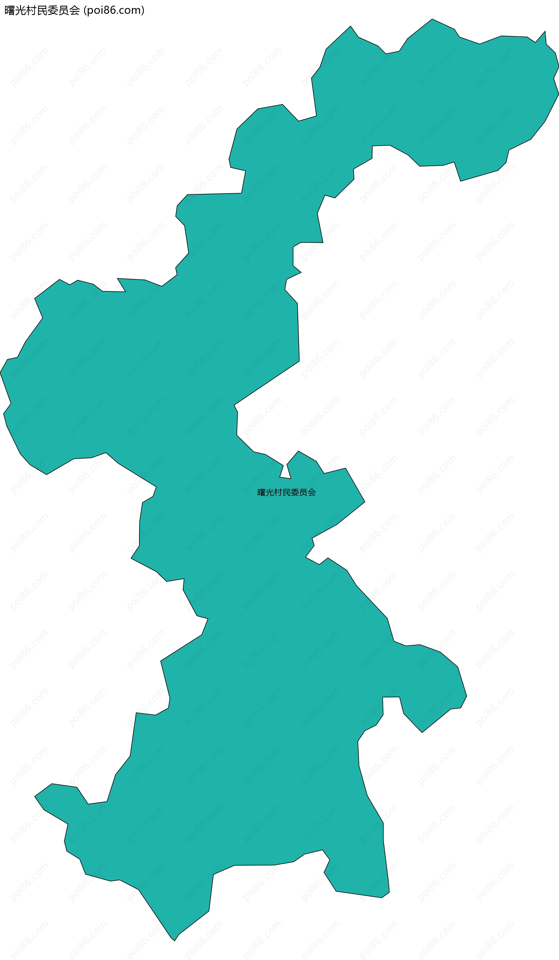 曙光村民委员会边界地图