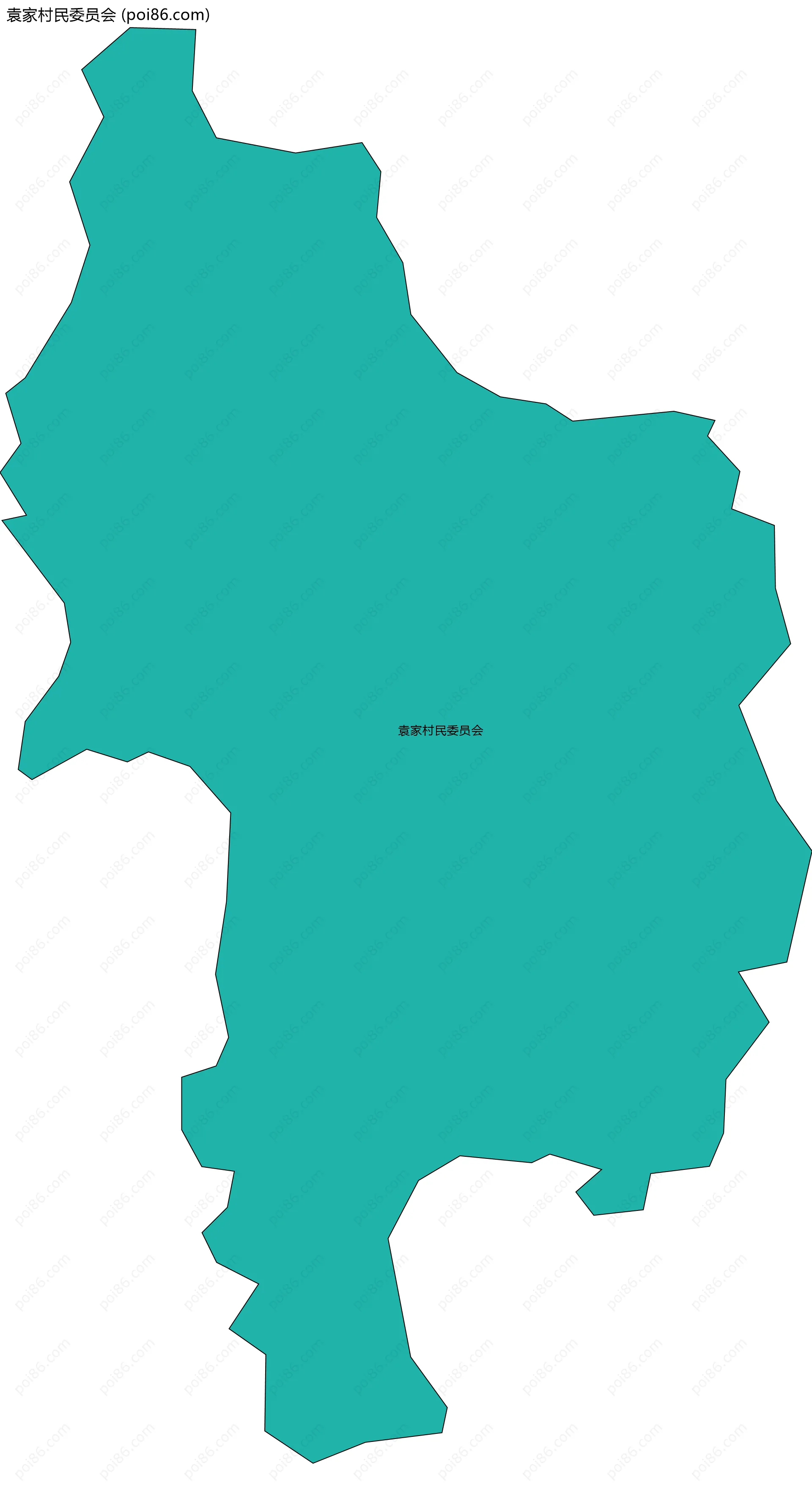 袁家村民委员会边界地图