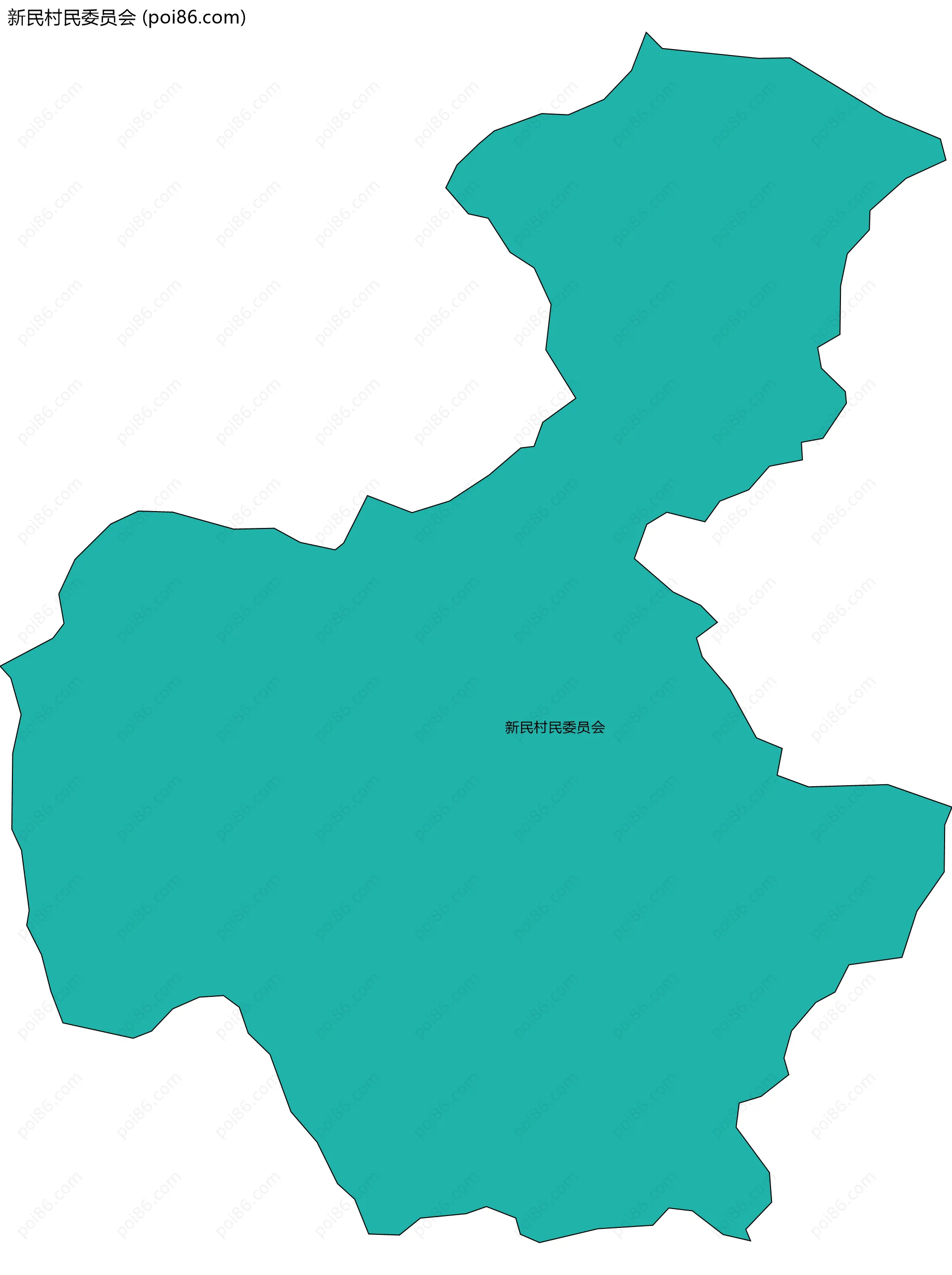 新民村民委员会边界地图