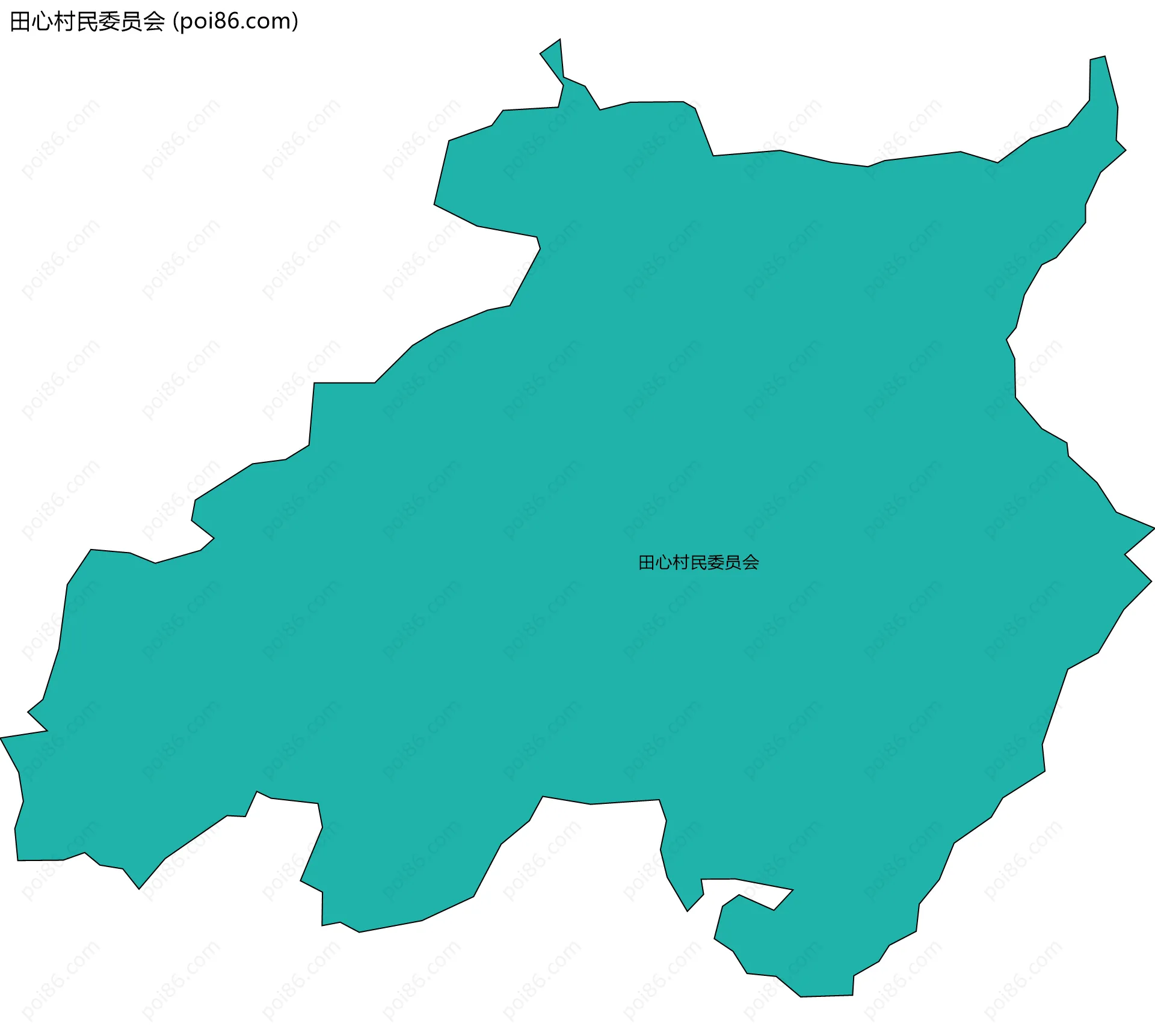 田心村民委员会边界地图