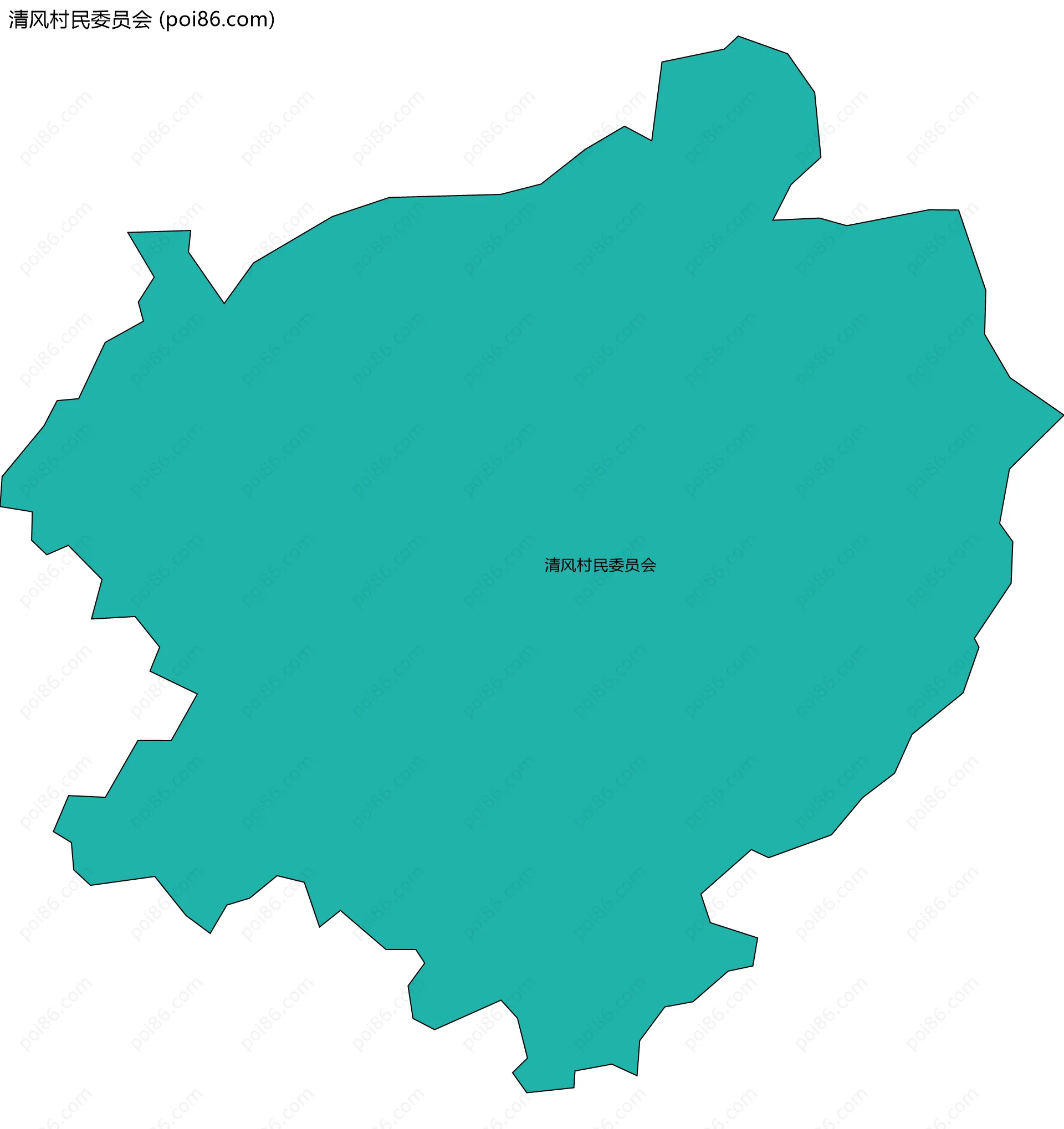 清风村民委员会边界地图