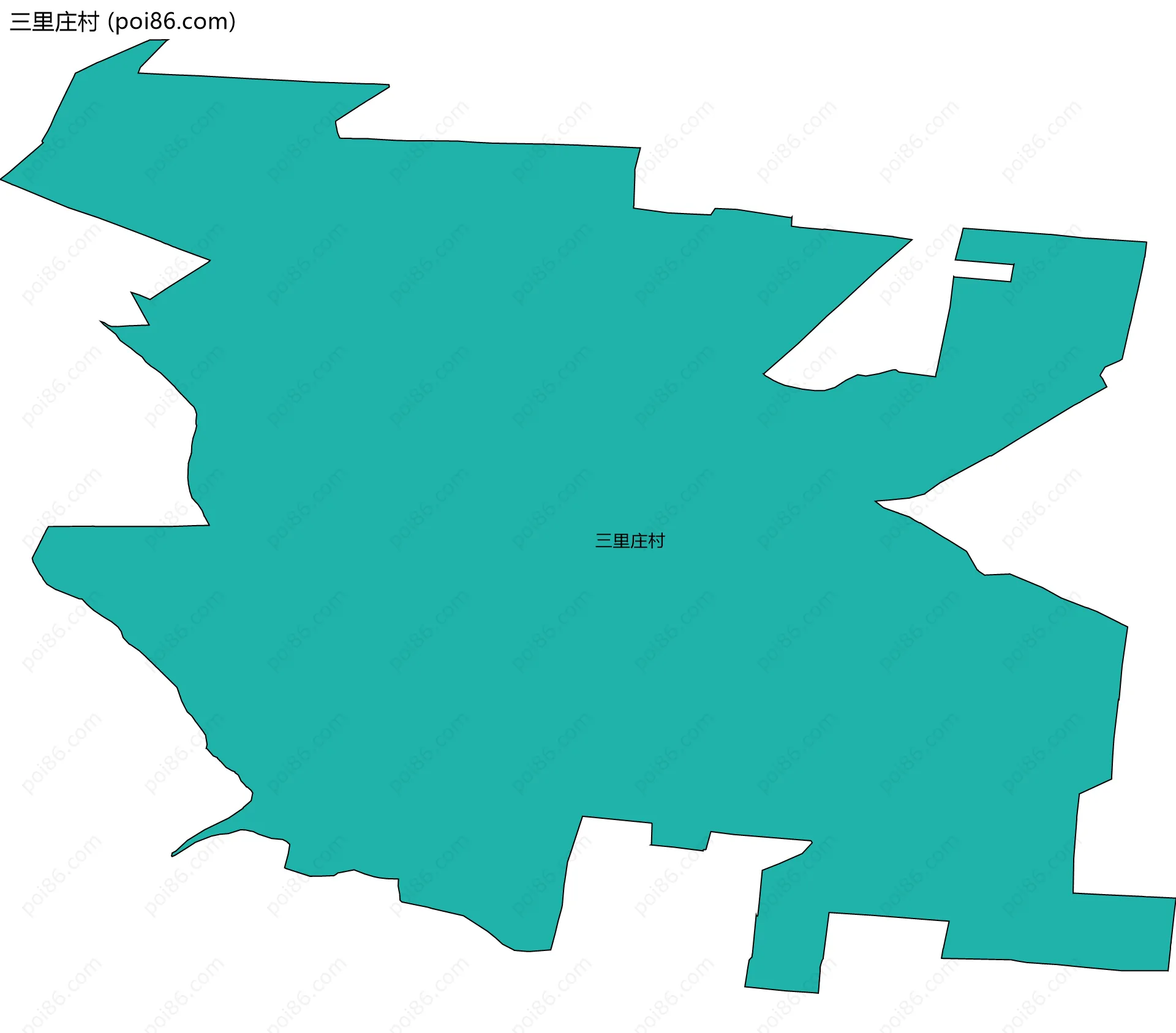 三里庄村边界地图