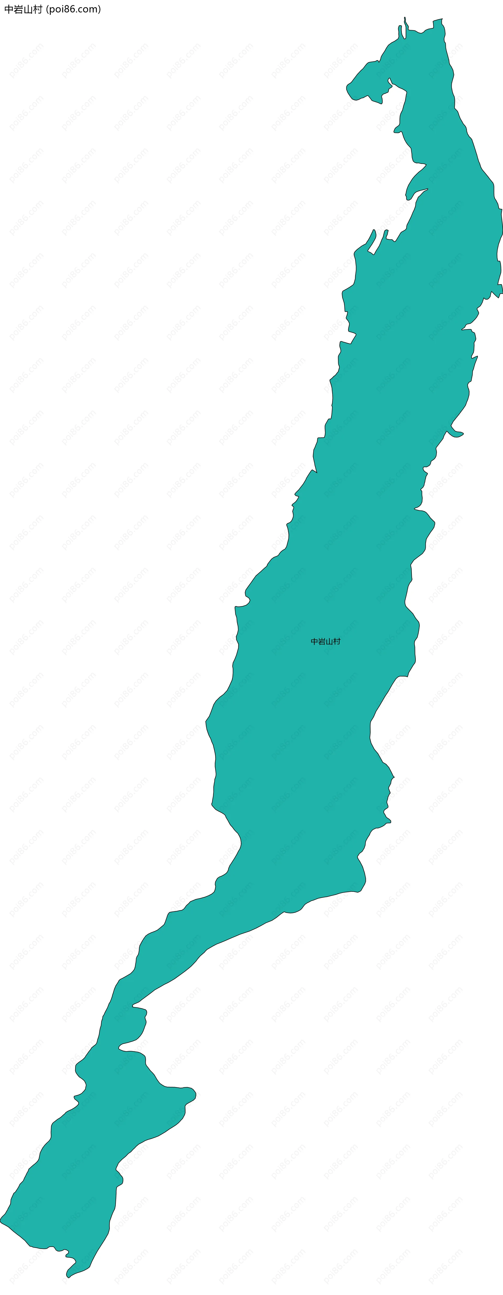 中岩山村边界地图