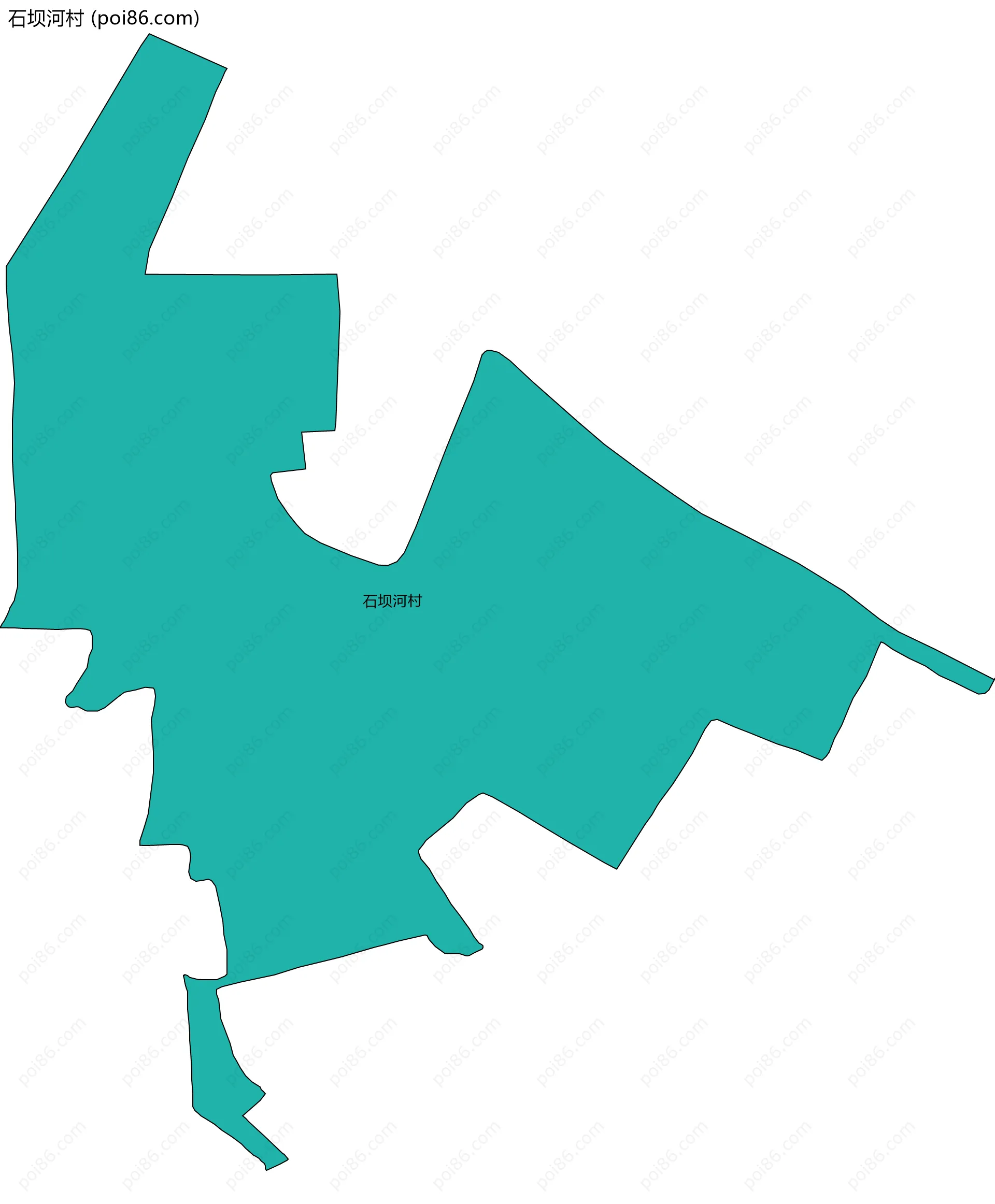 石坝河村边界地图