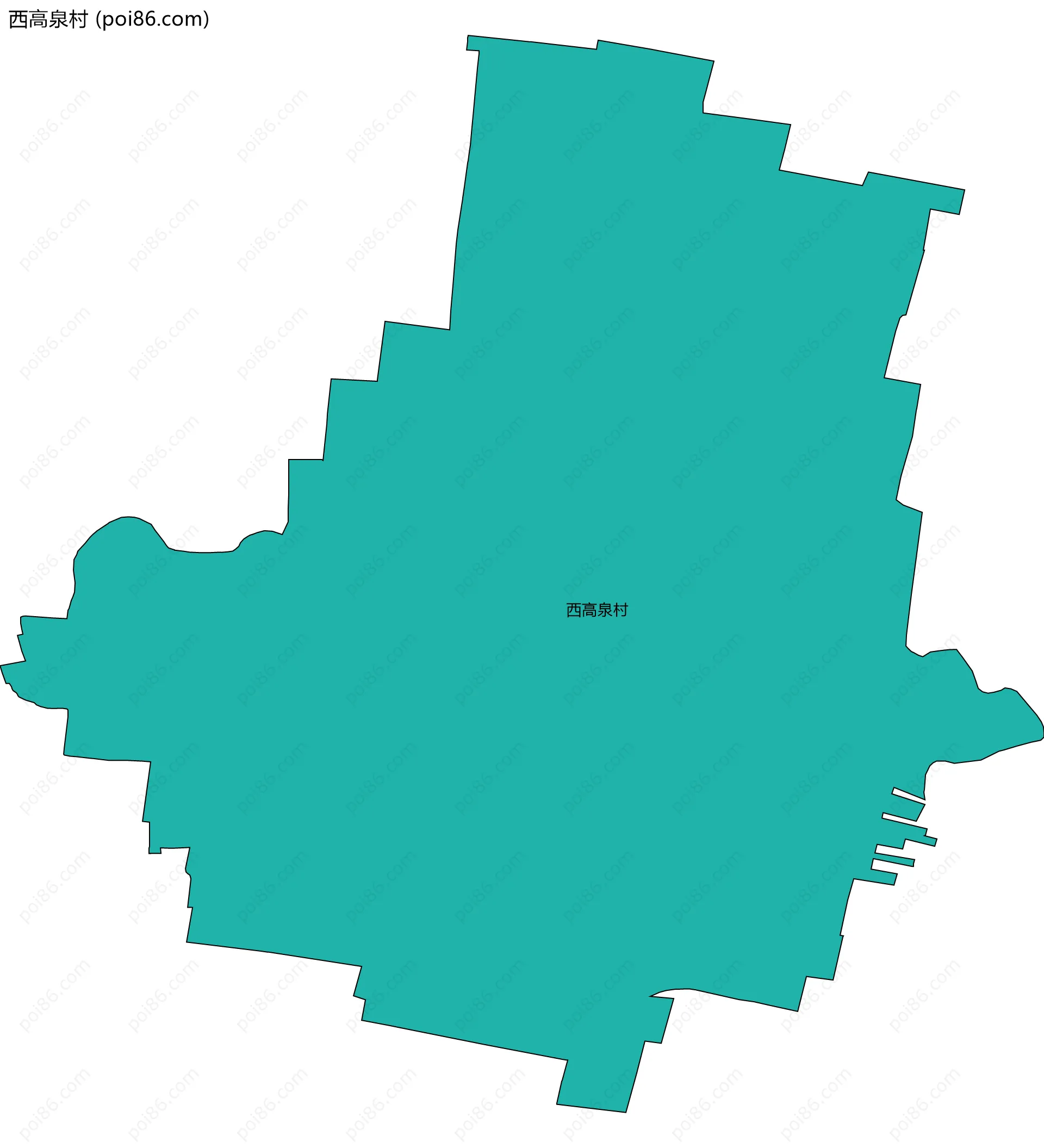 西高泉村边界地图