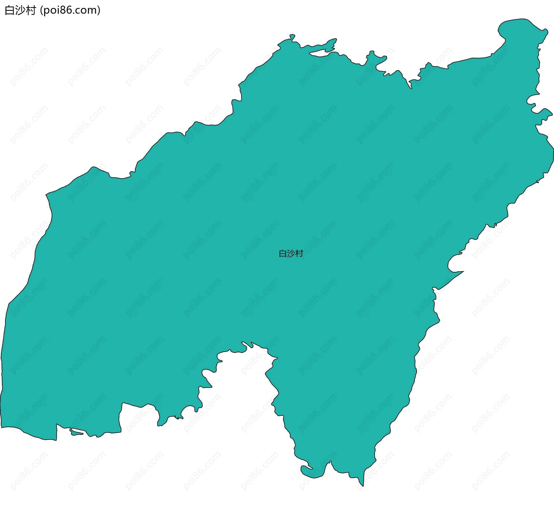 白沙村边界地图