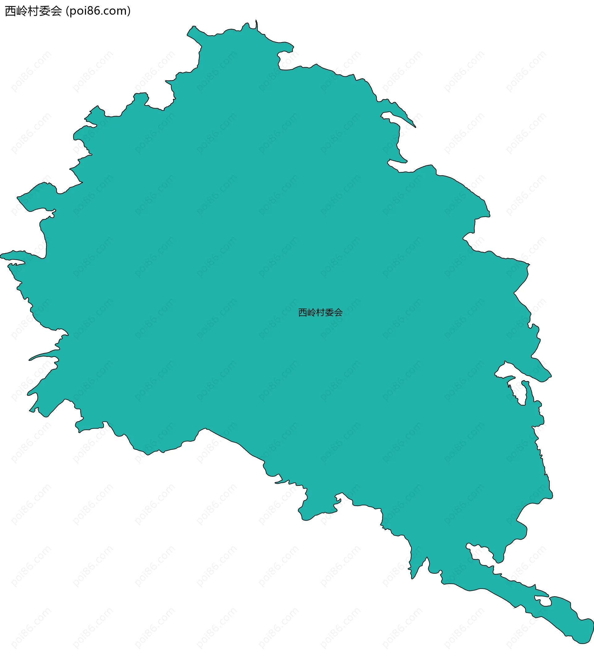 西岭村委会边界地图