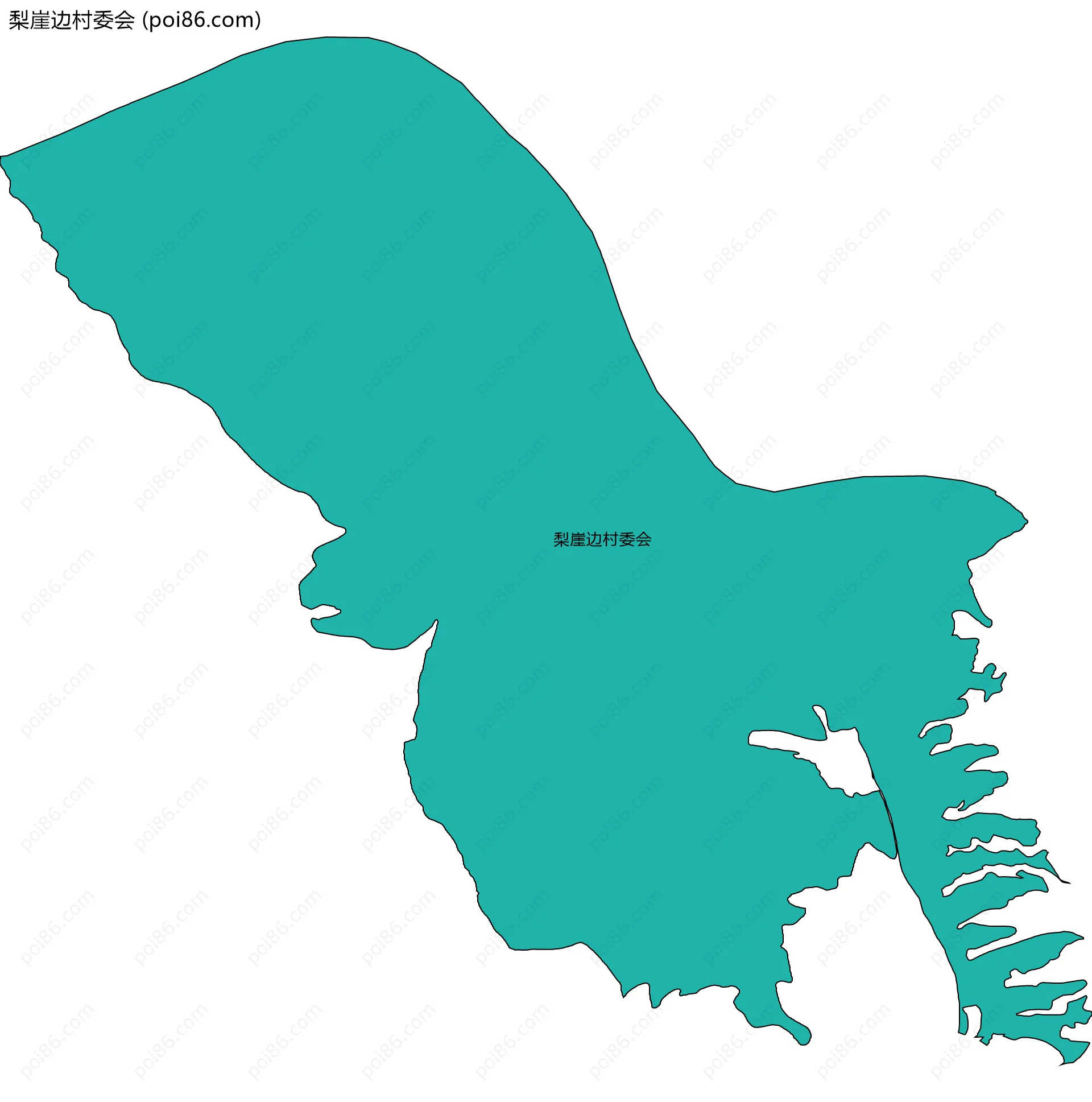 梨崖边村委会边界地图