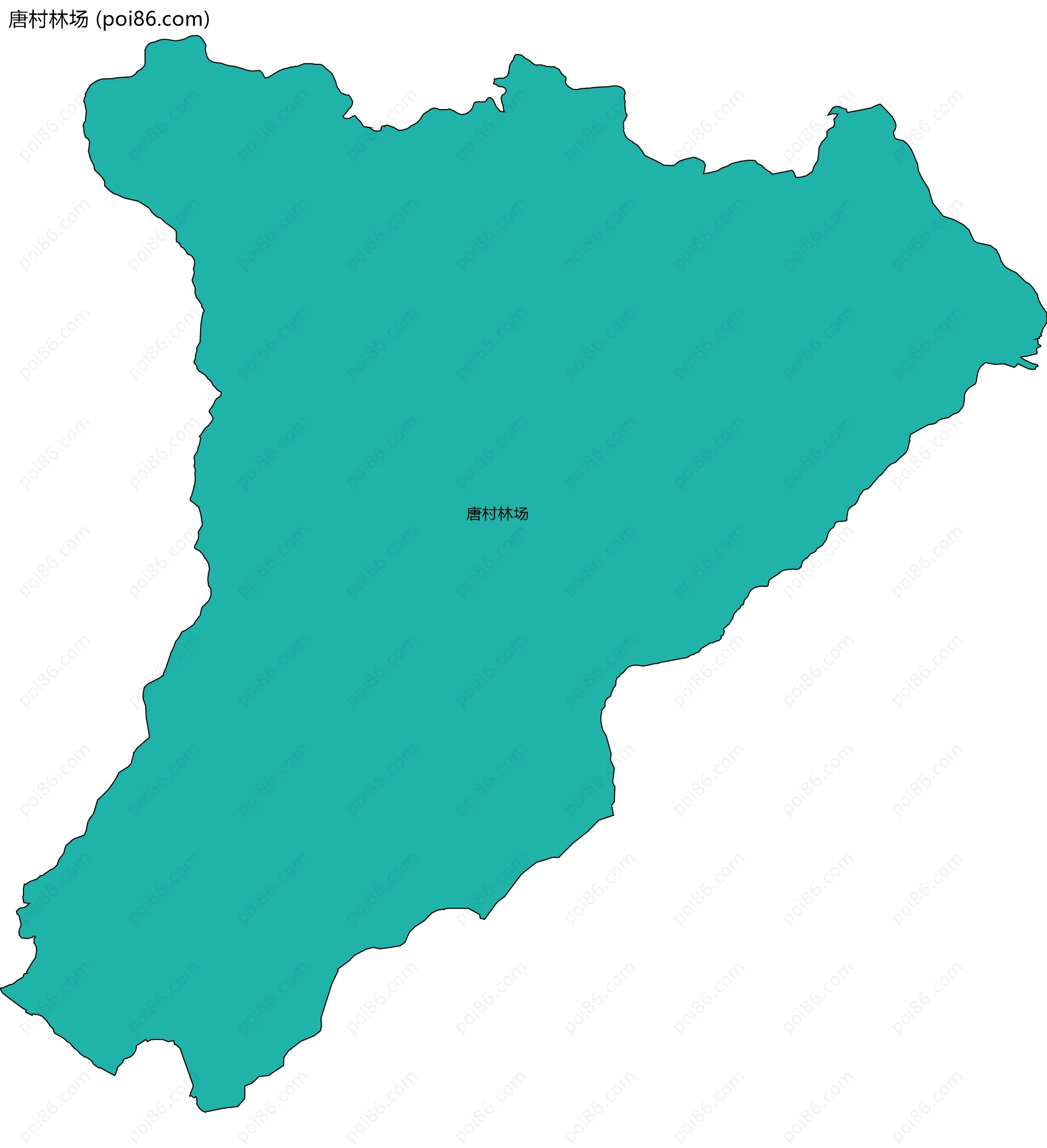唐村林场边界地图(五级行政区划)