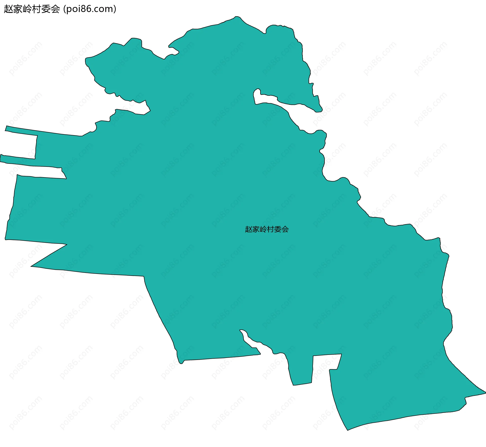 赵家岭村委会边界地图