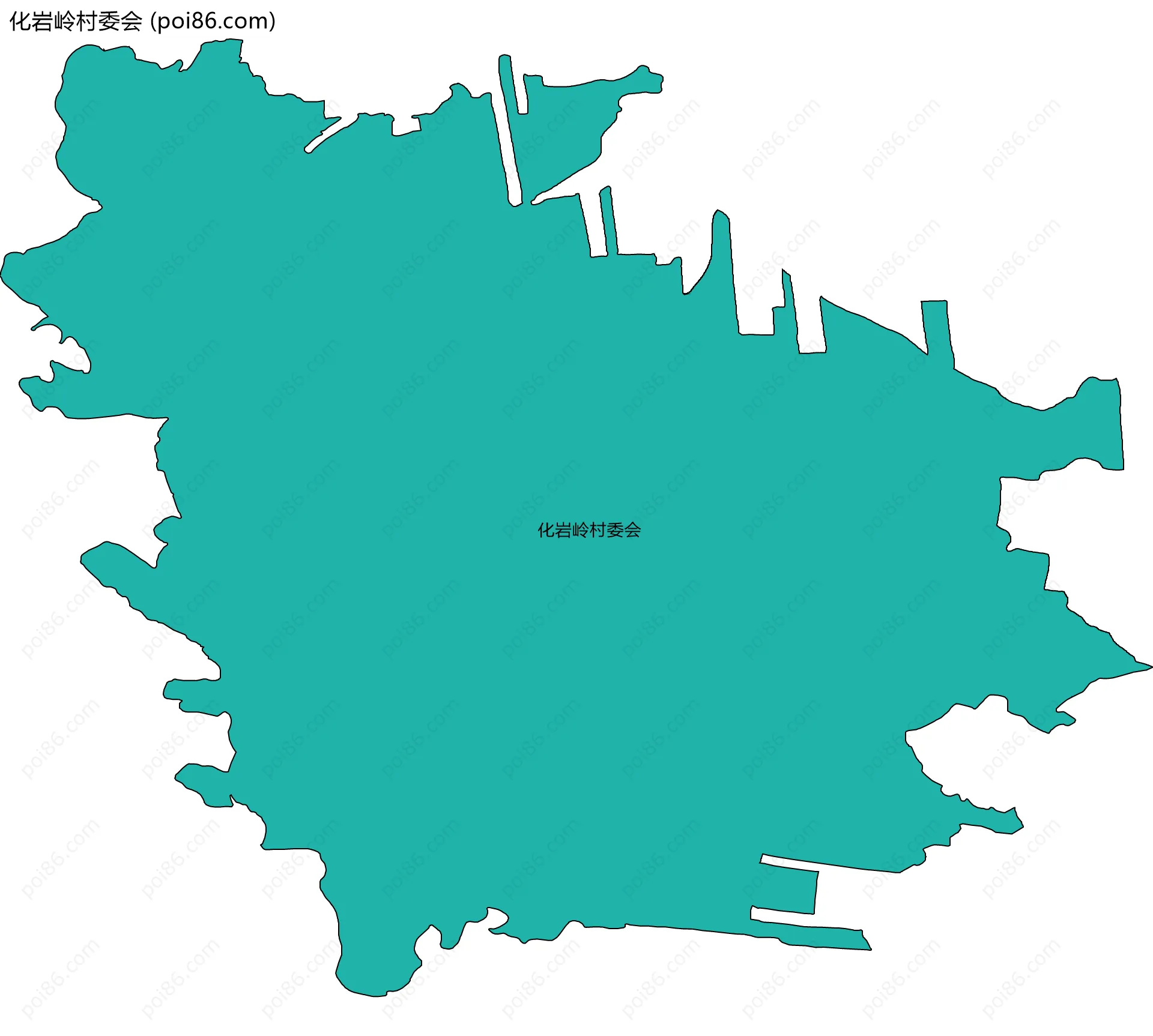 化岩岭村委会边界地图