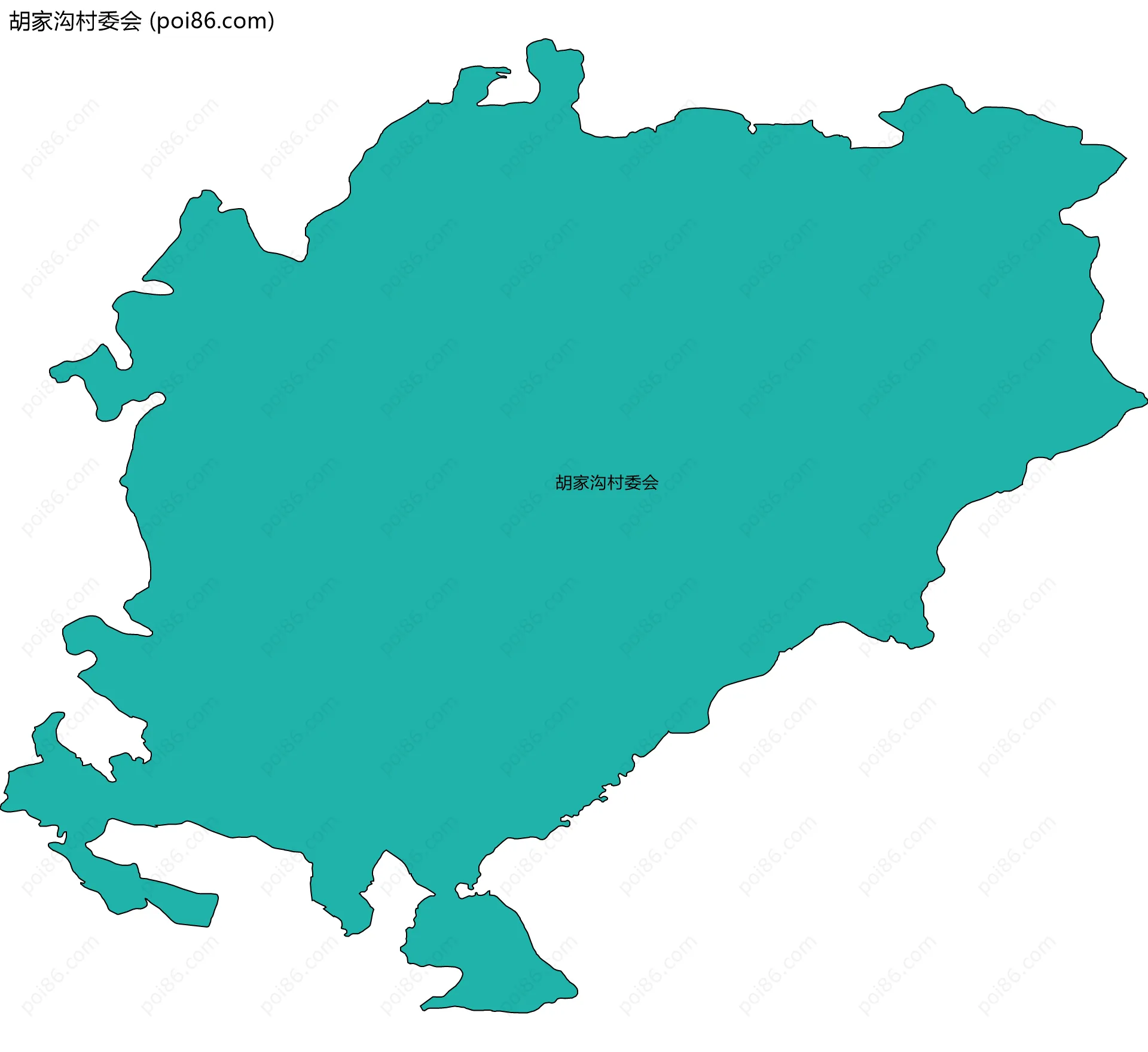 胡家沟村委会边界地图