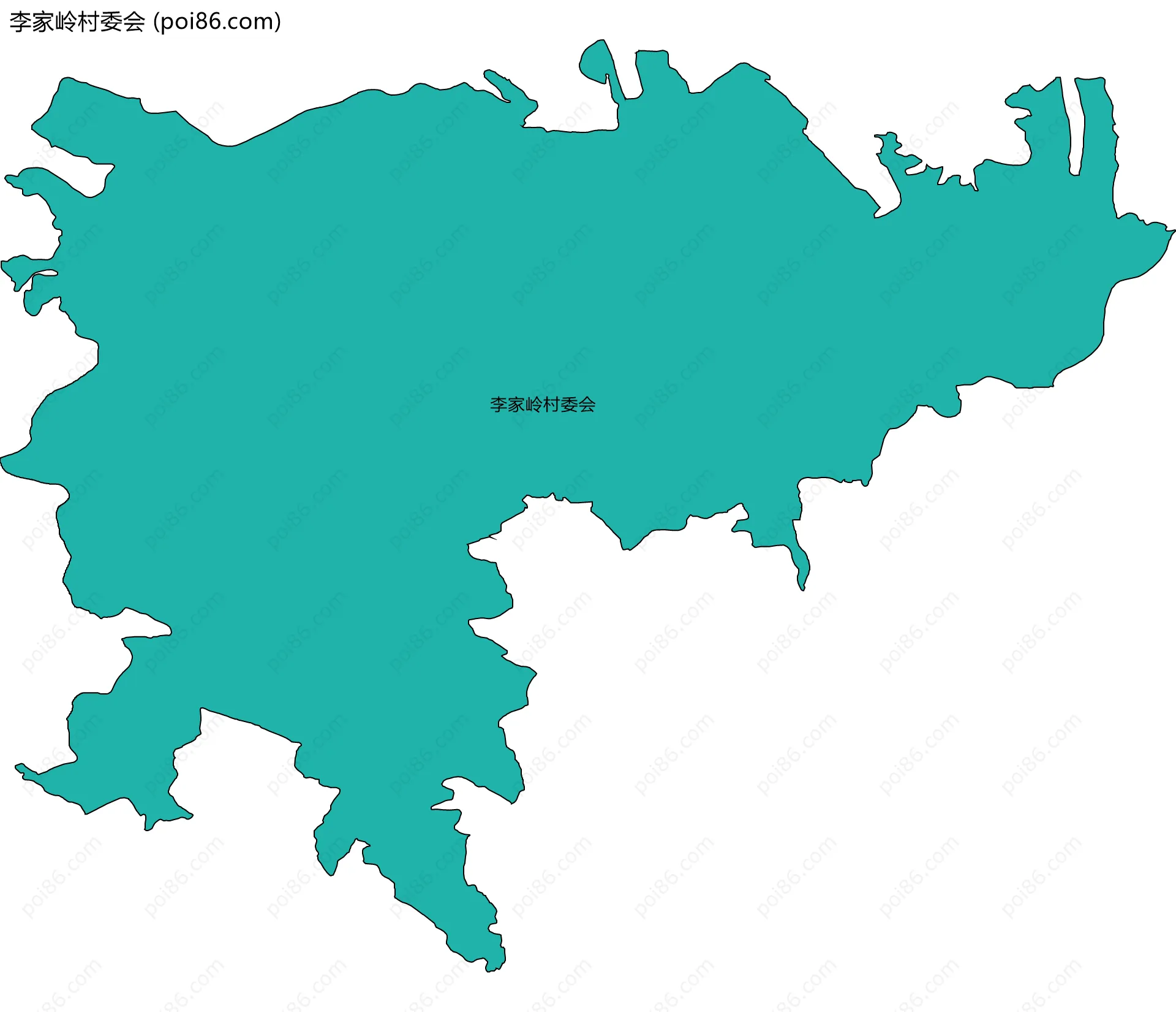 李家岭村委会边界地图