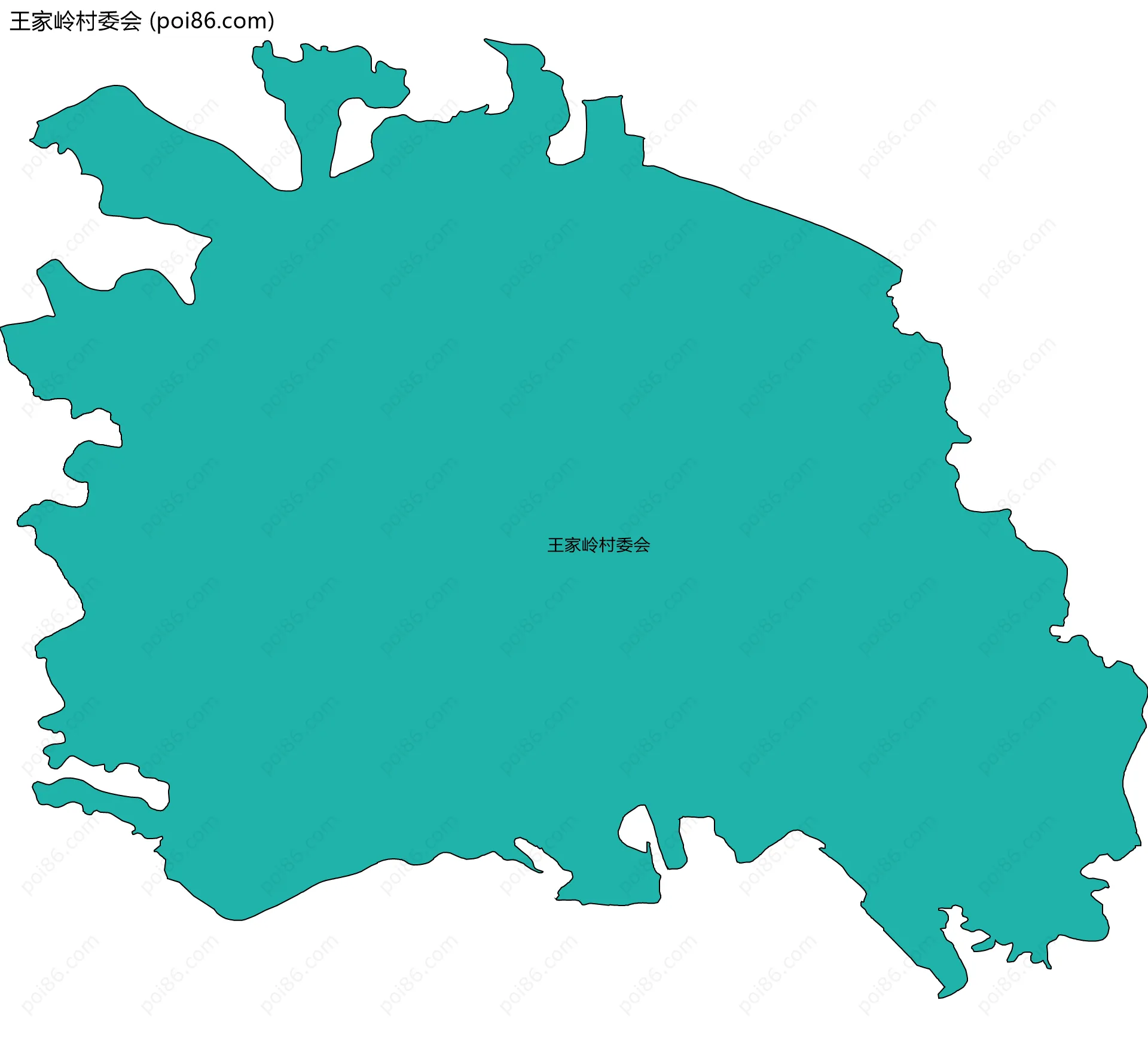 王家岭村委会边界地图