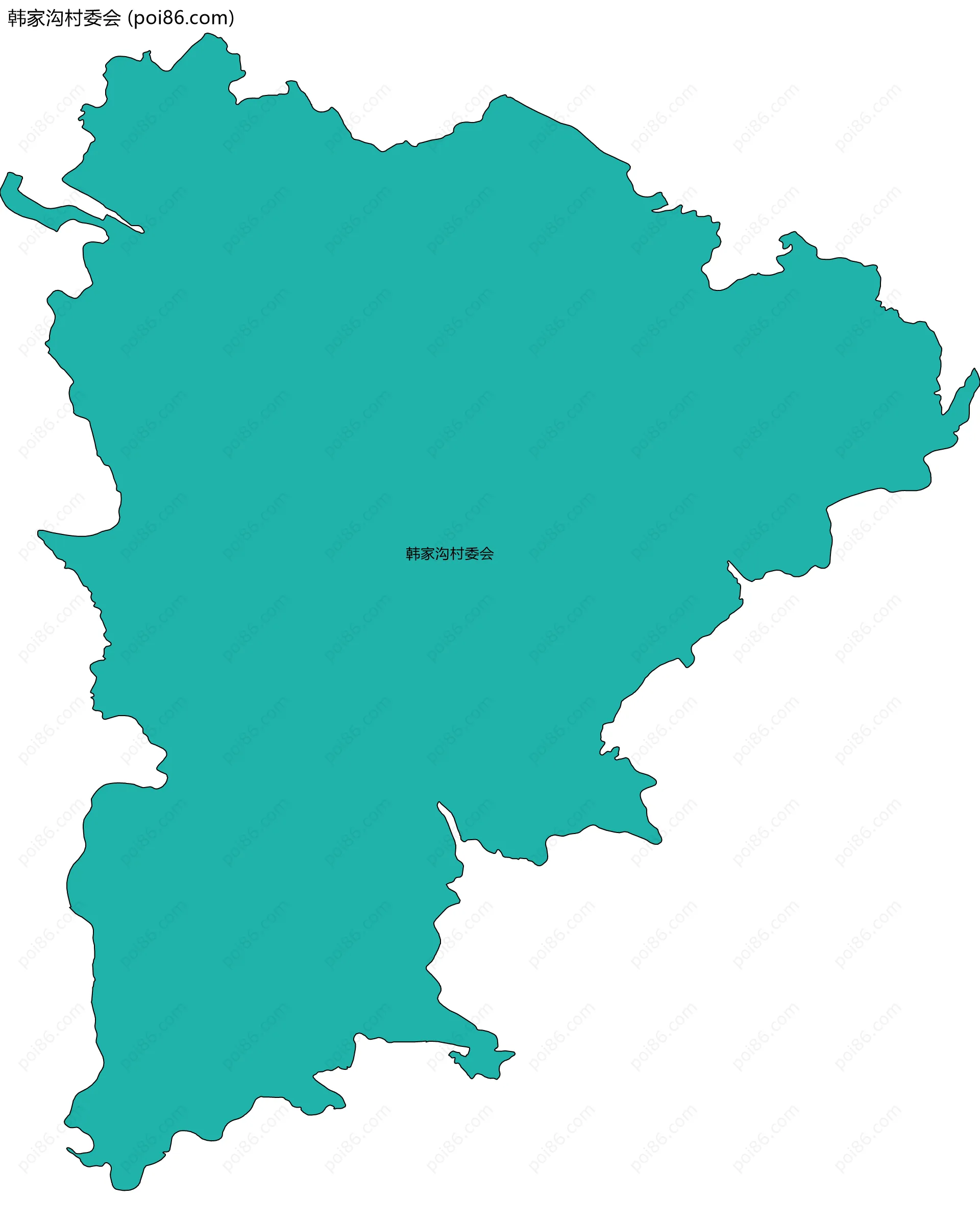 韩家沟村委会边界地图