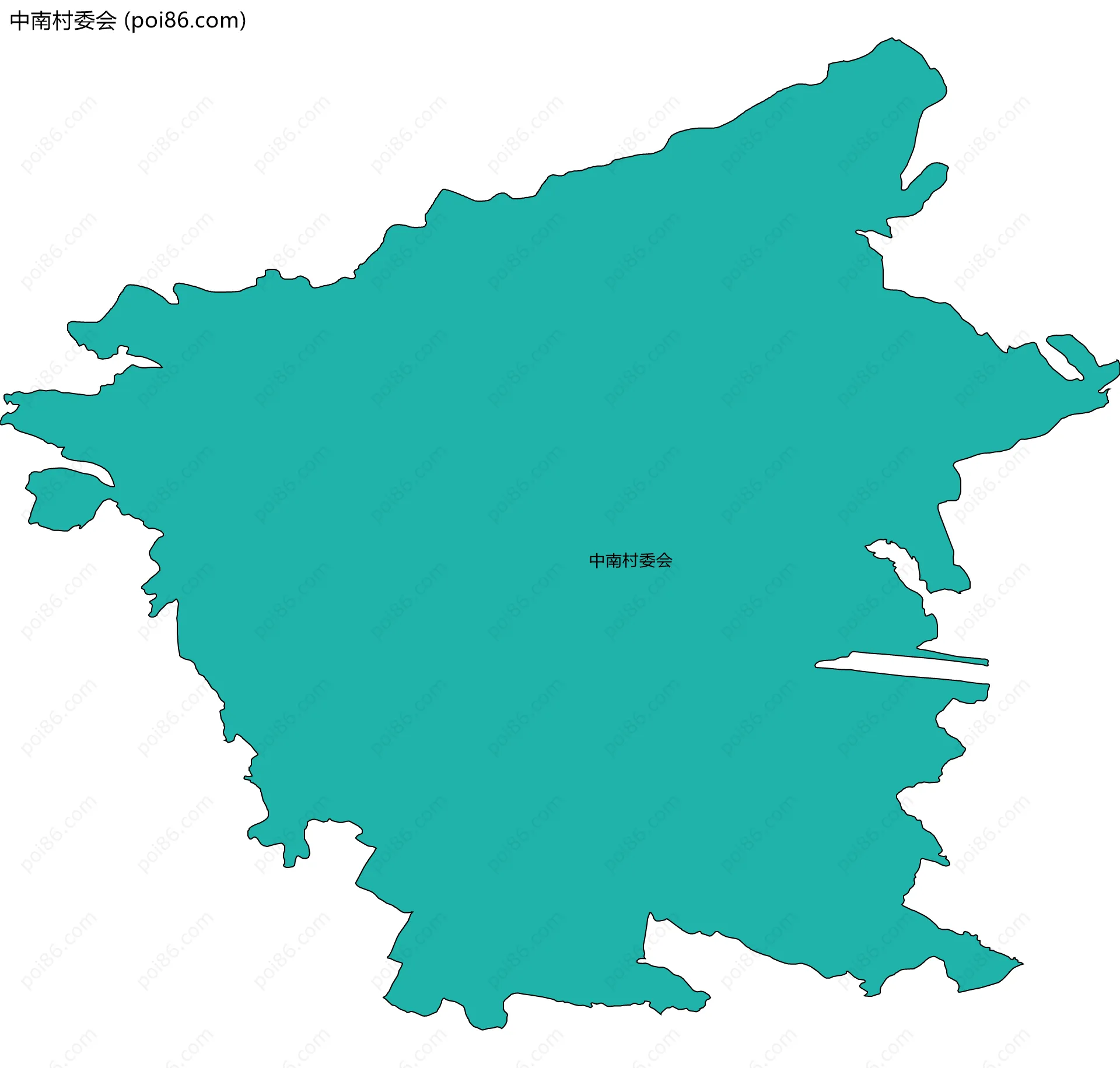 中南村委会边界地图