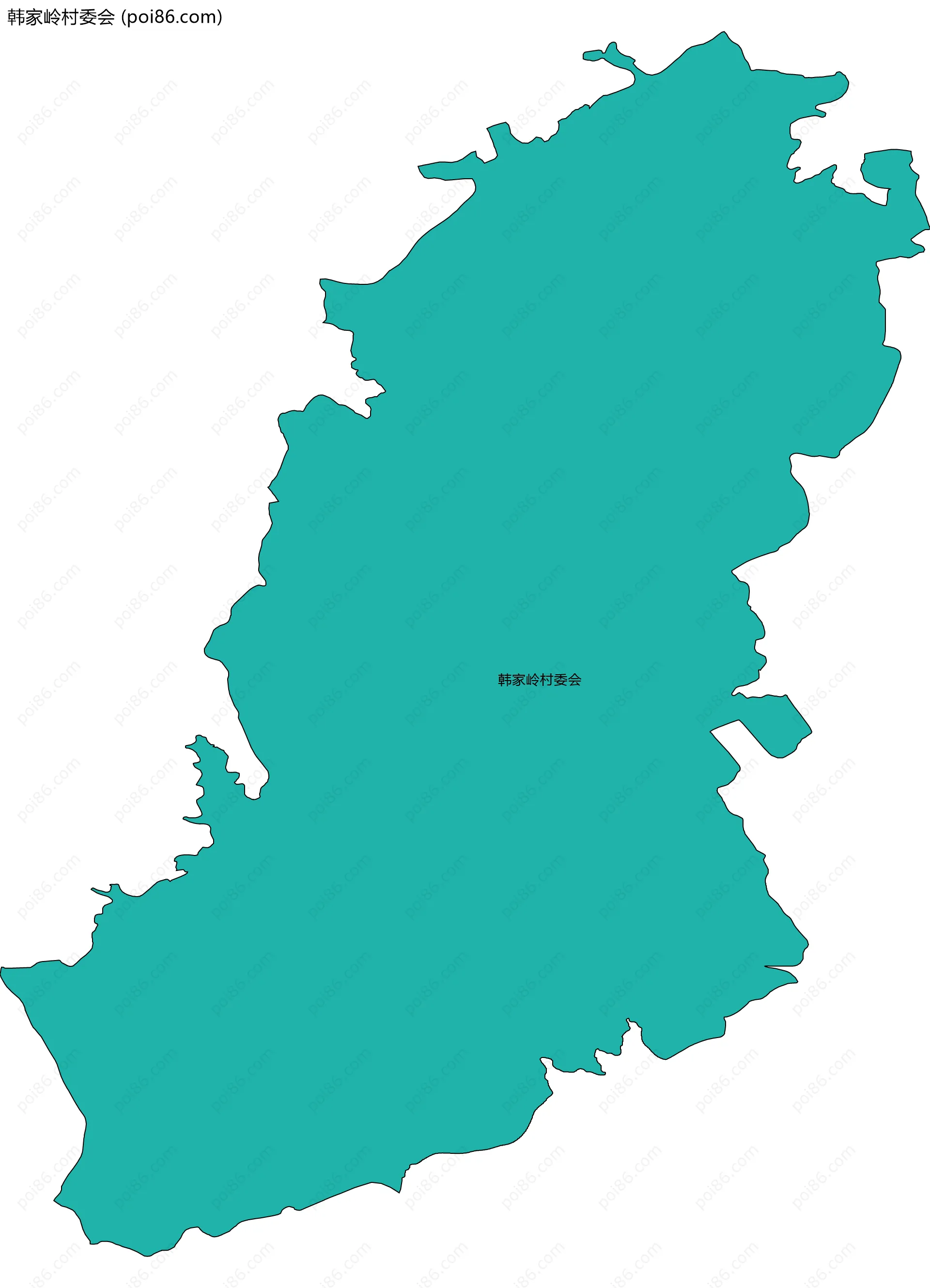 韩家岭村委会边界地图