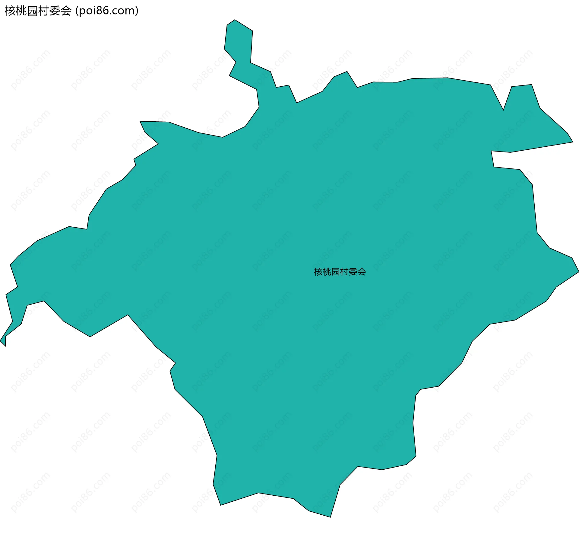 核桃园村委会边界地图