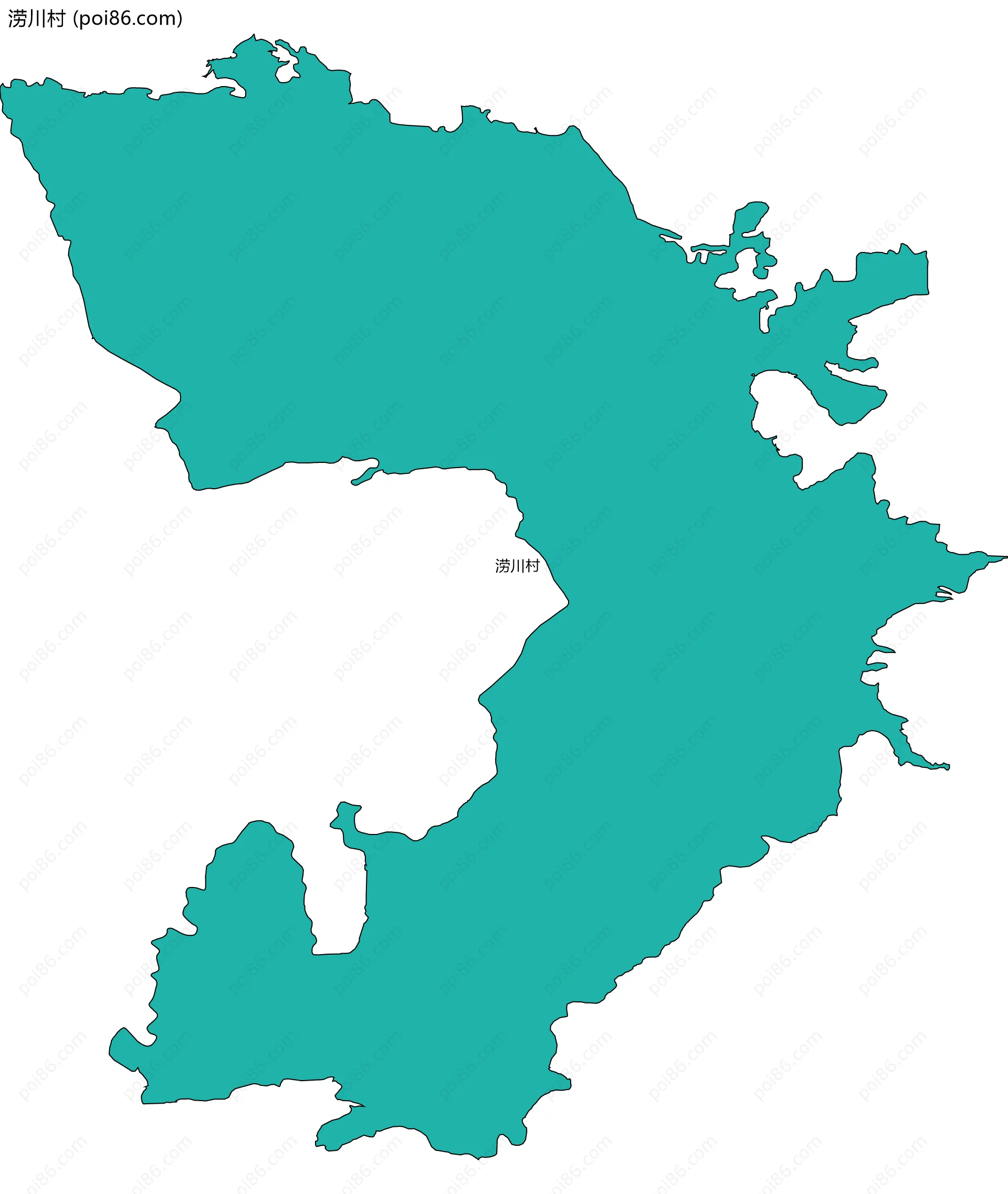 涝川村边界地图