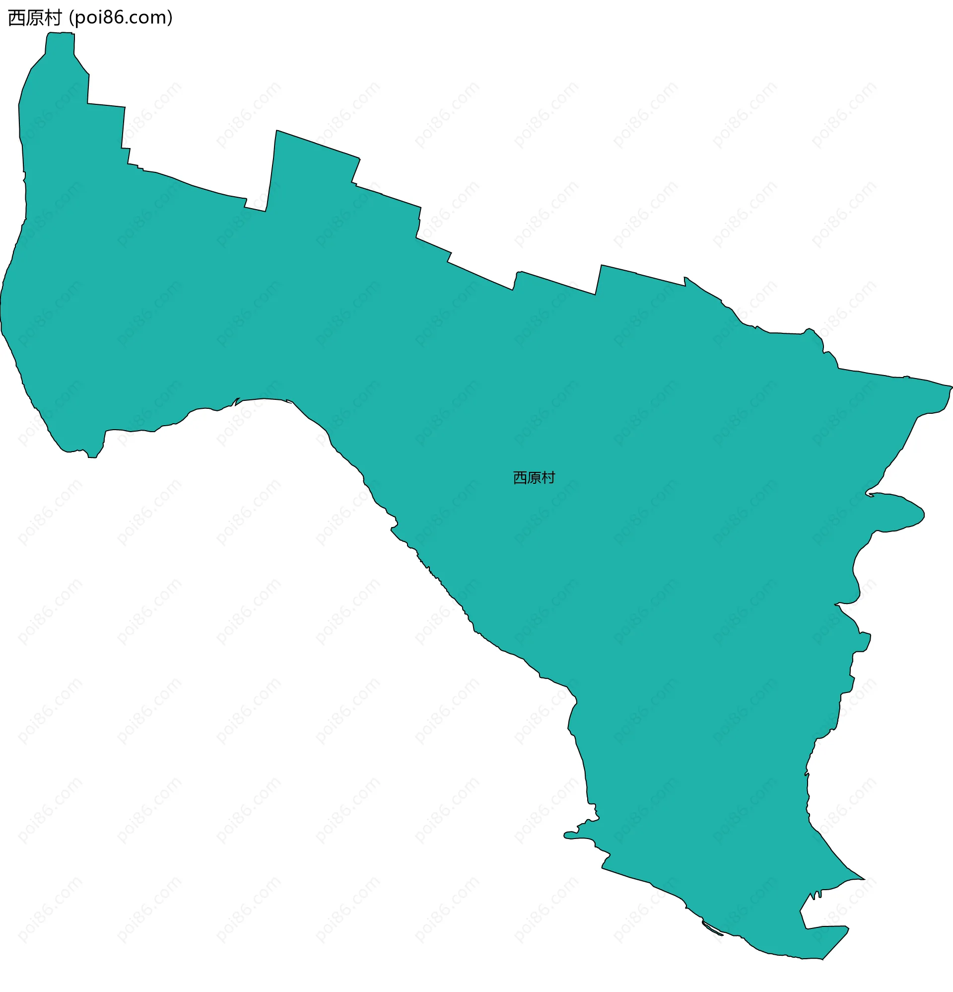 西原村边界地图