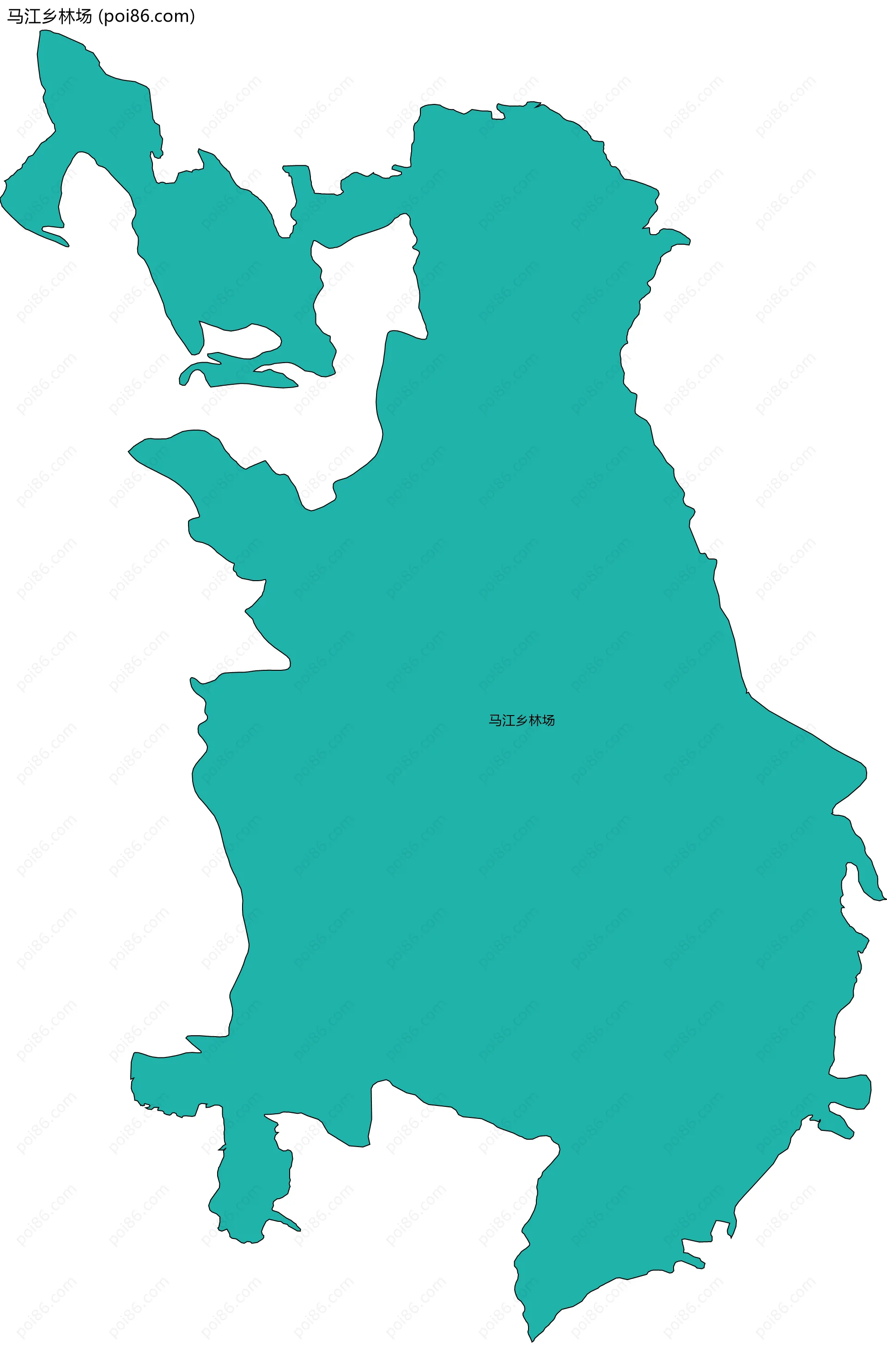 马江乡林场边界地图(五级行政区划)