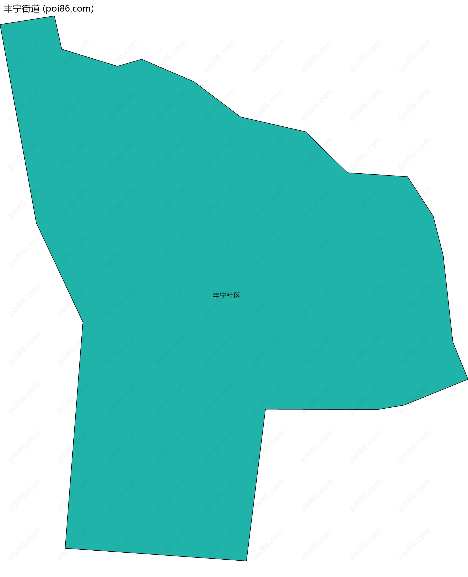 丰宁街道边界地图(五级行政区划)