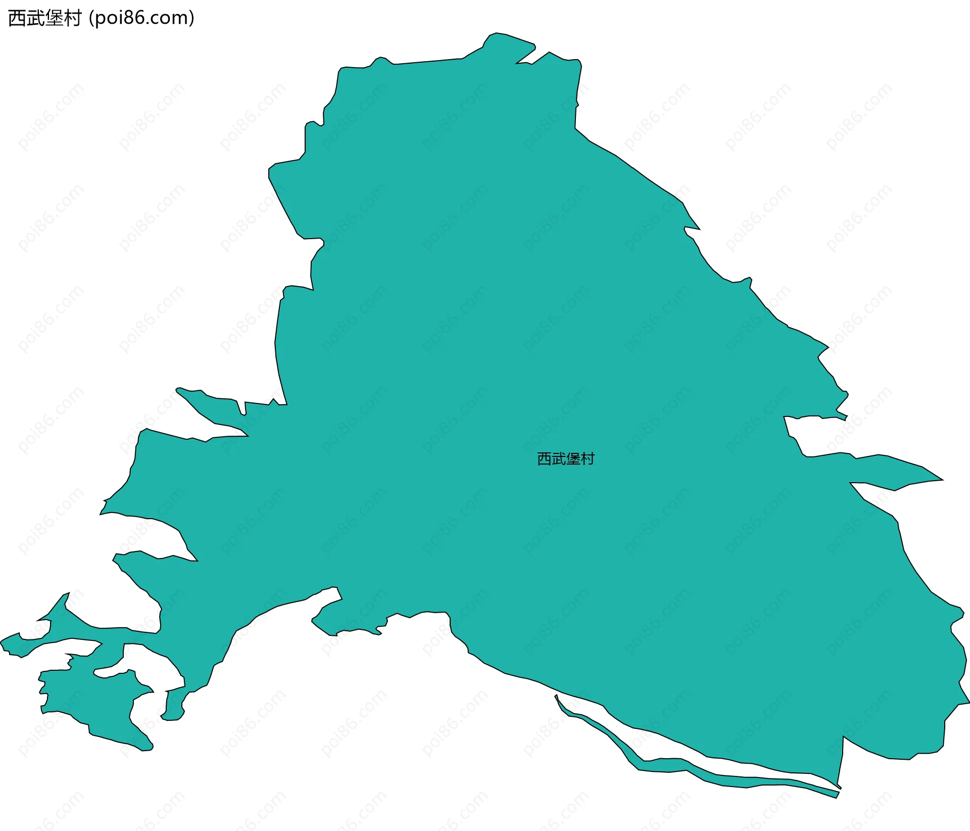 西武堡村边界地图