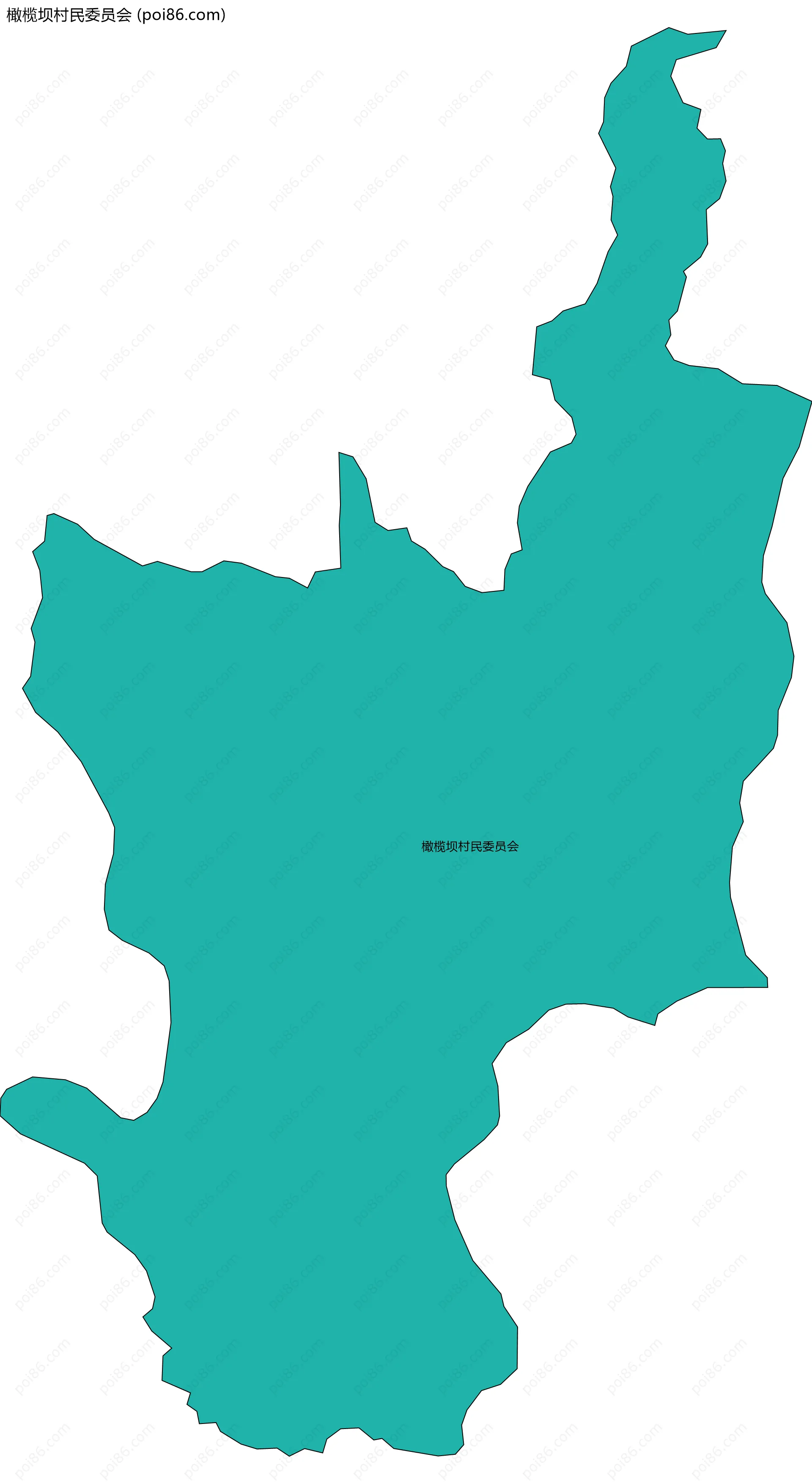 橄榄坝村民委员会边界地图