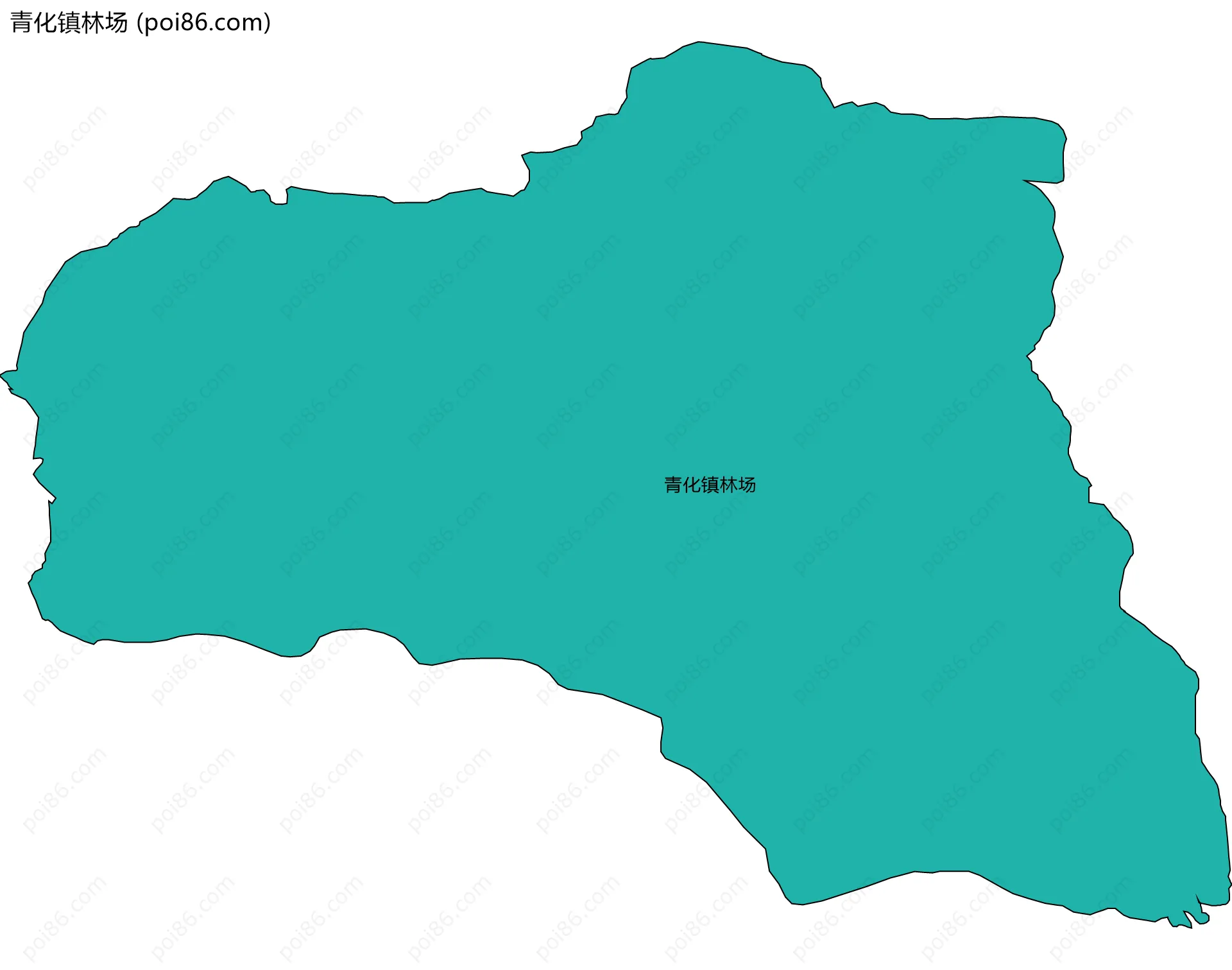 青化镇林场边界地图(五级行政区划)