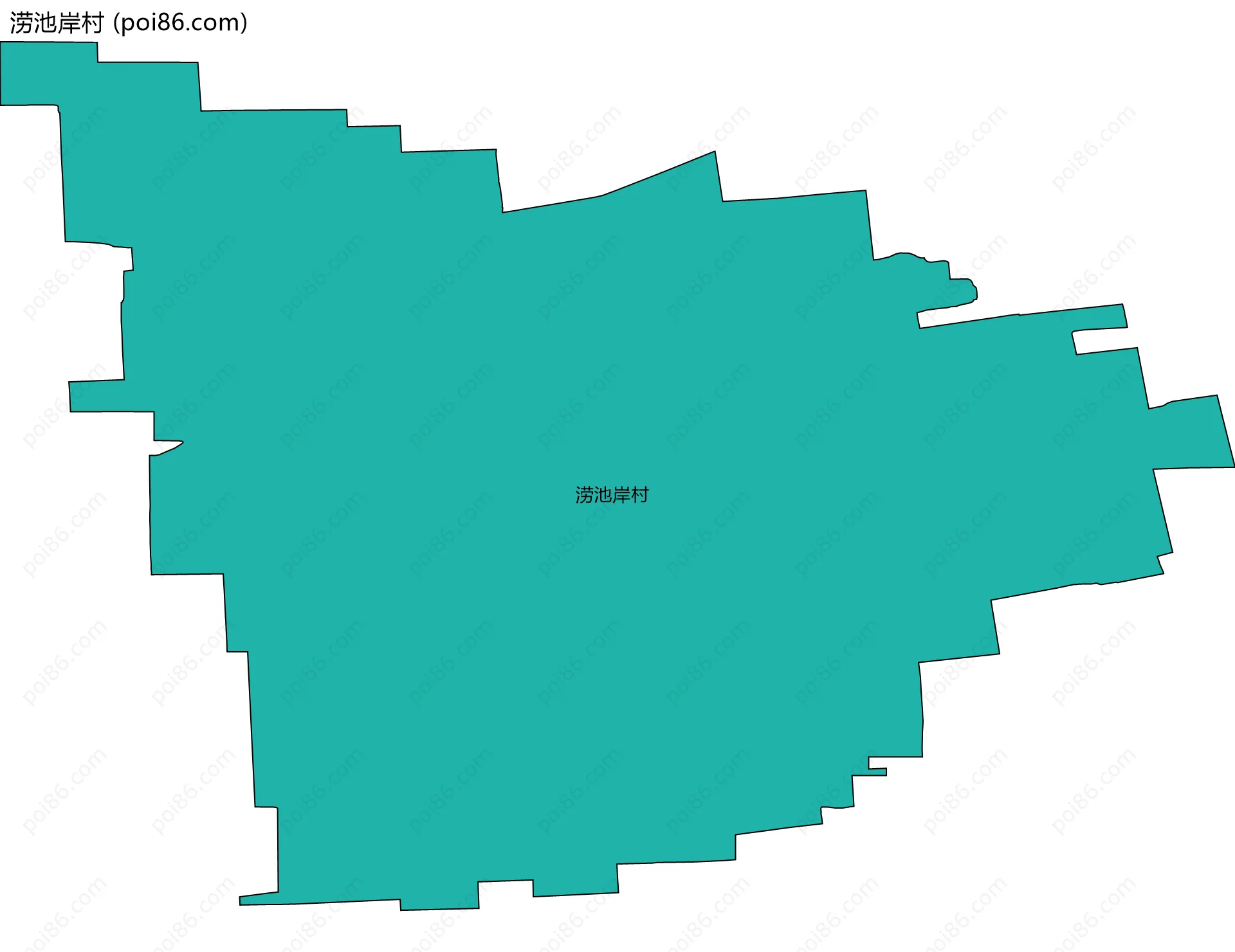 涝池岸村边界地图
