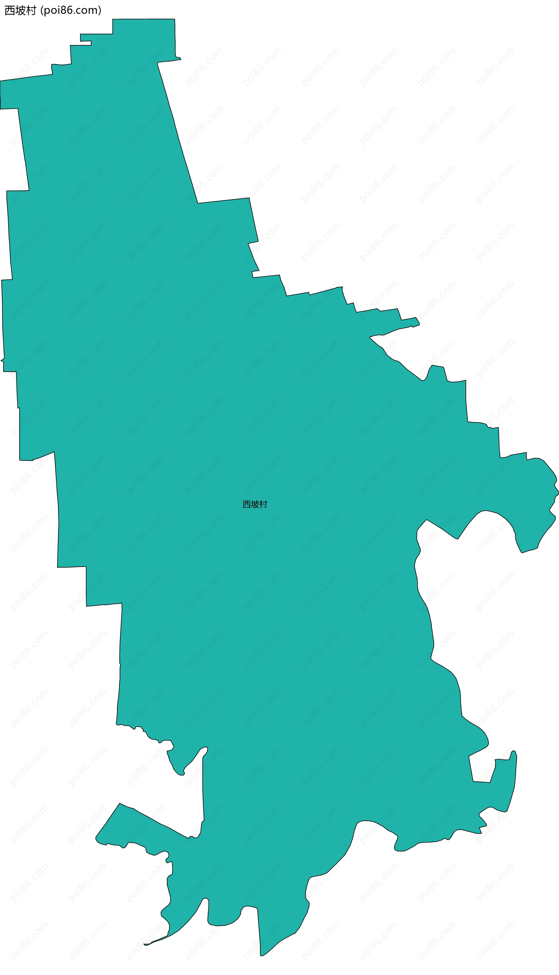 西坡村边界地图