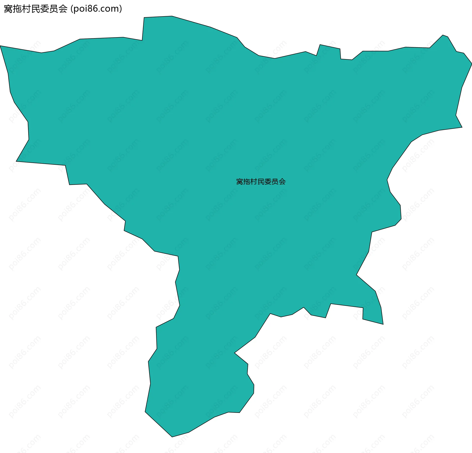 窝拖村民委员会边界地图