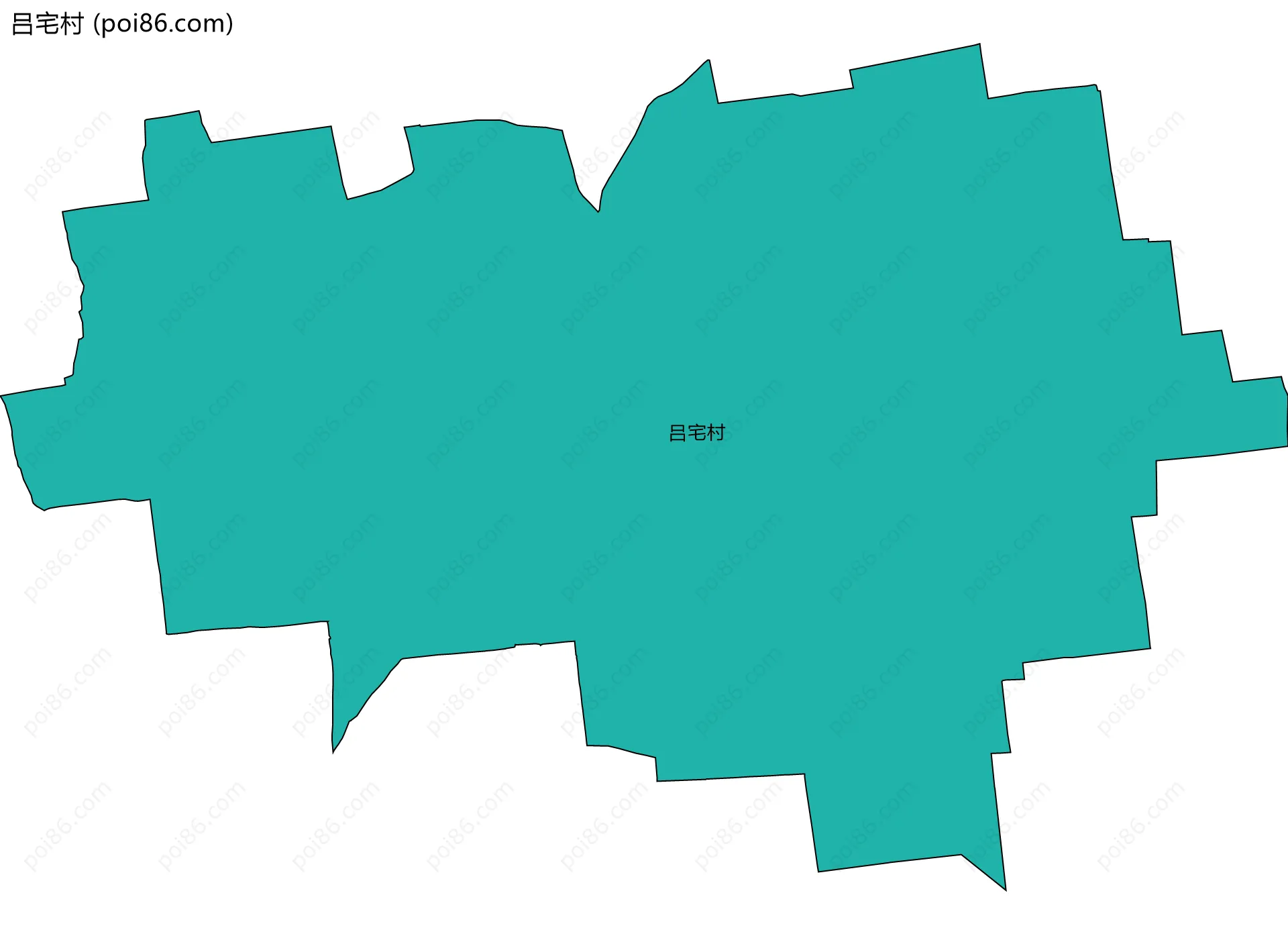吕宅村边界地图