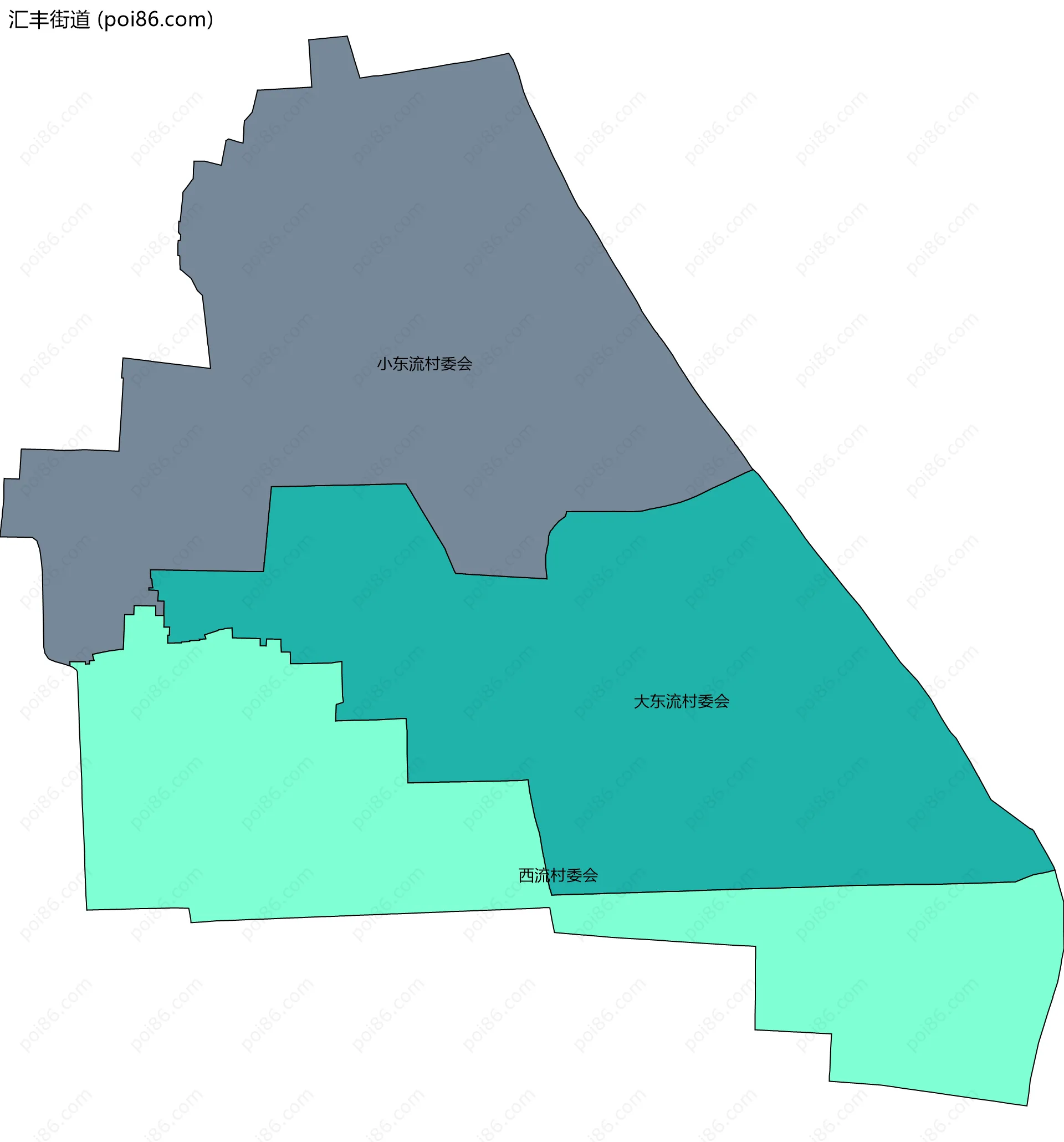 汇丰街道边界地图(五级行政区划)