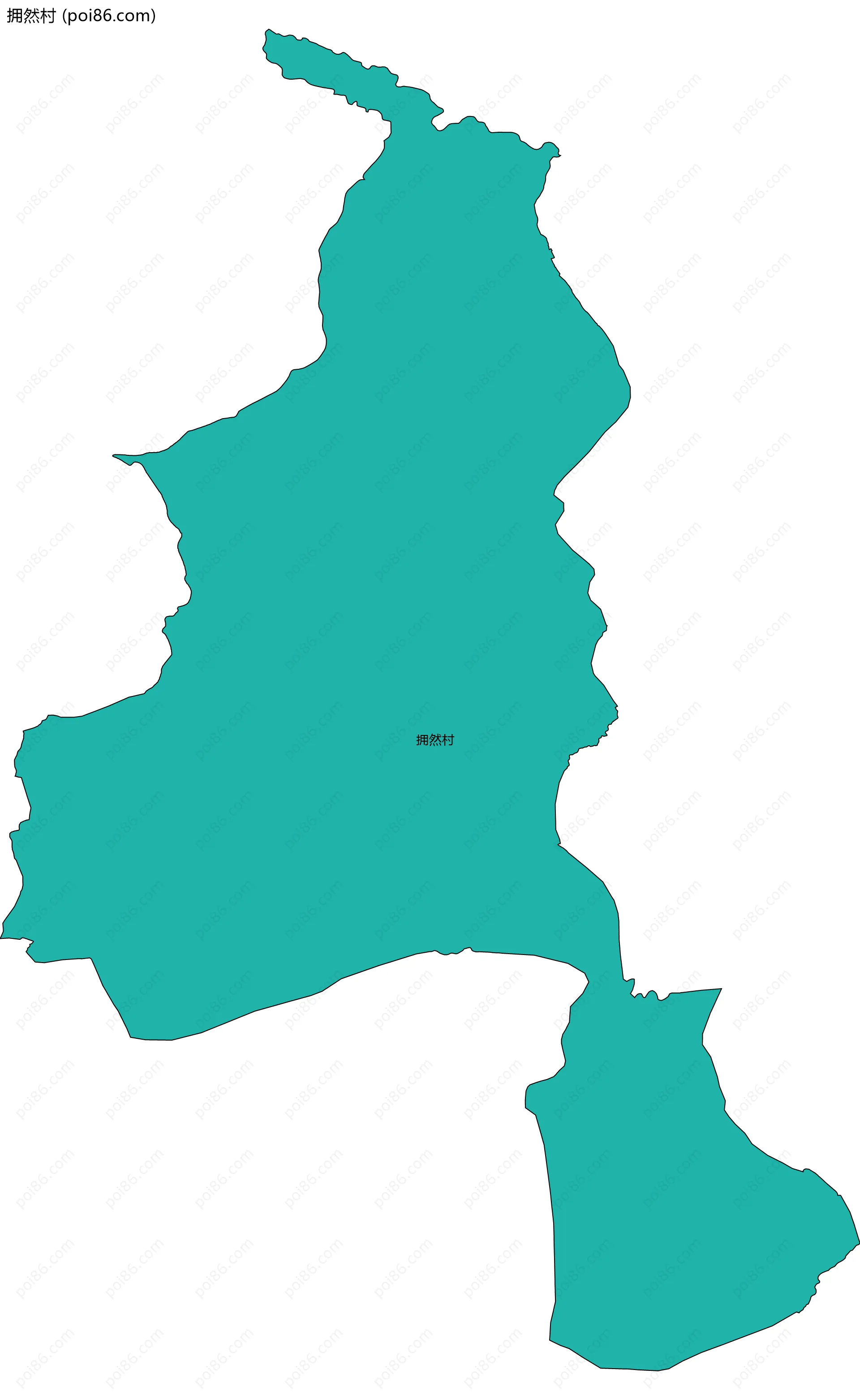 拥然村边界地图