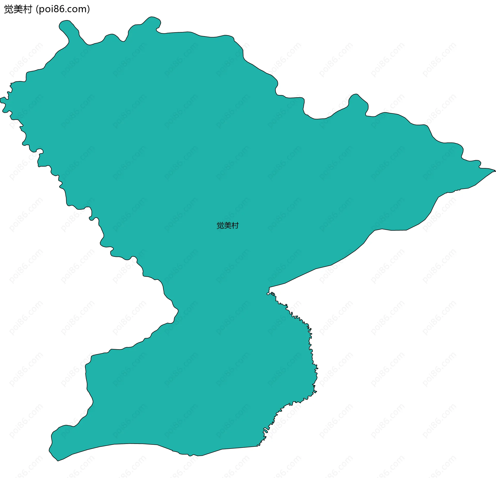 觉美村边界地图