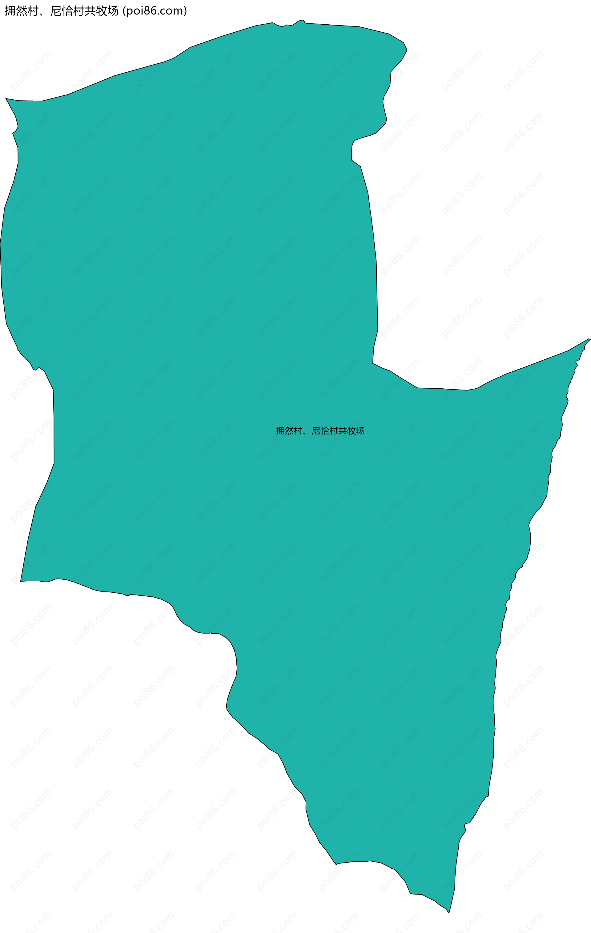 拥然村、尼恰村共牧场边界地图