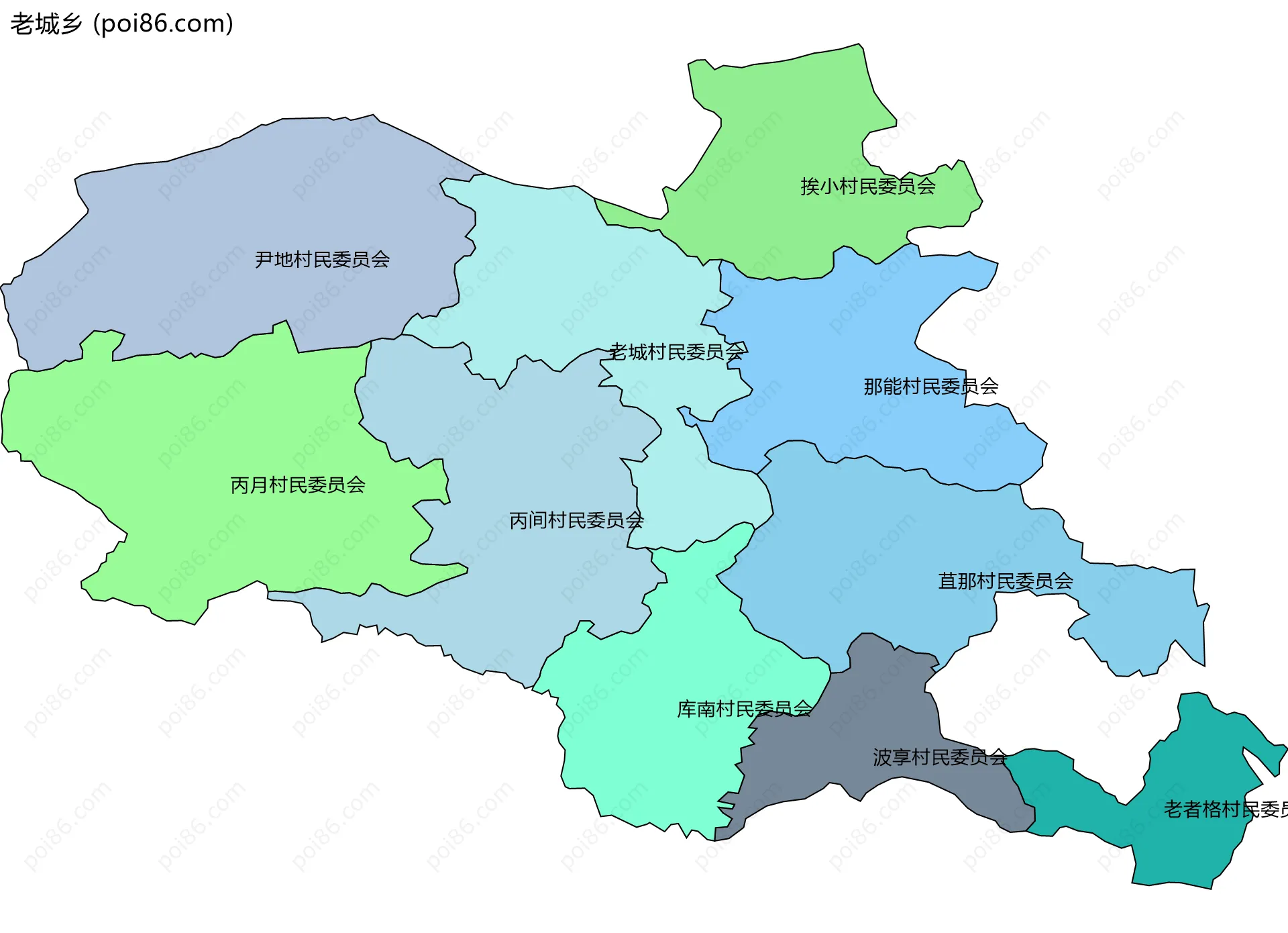 老城乡边界地图(五级行政区划)