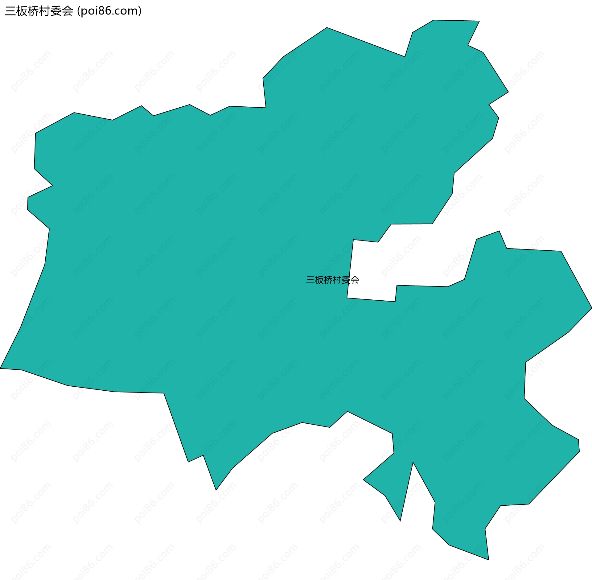 三板桥村委会边界地图