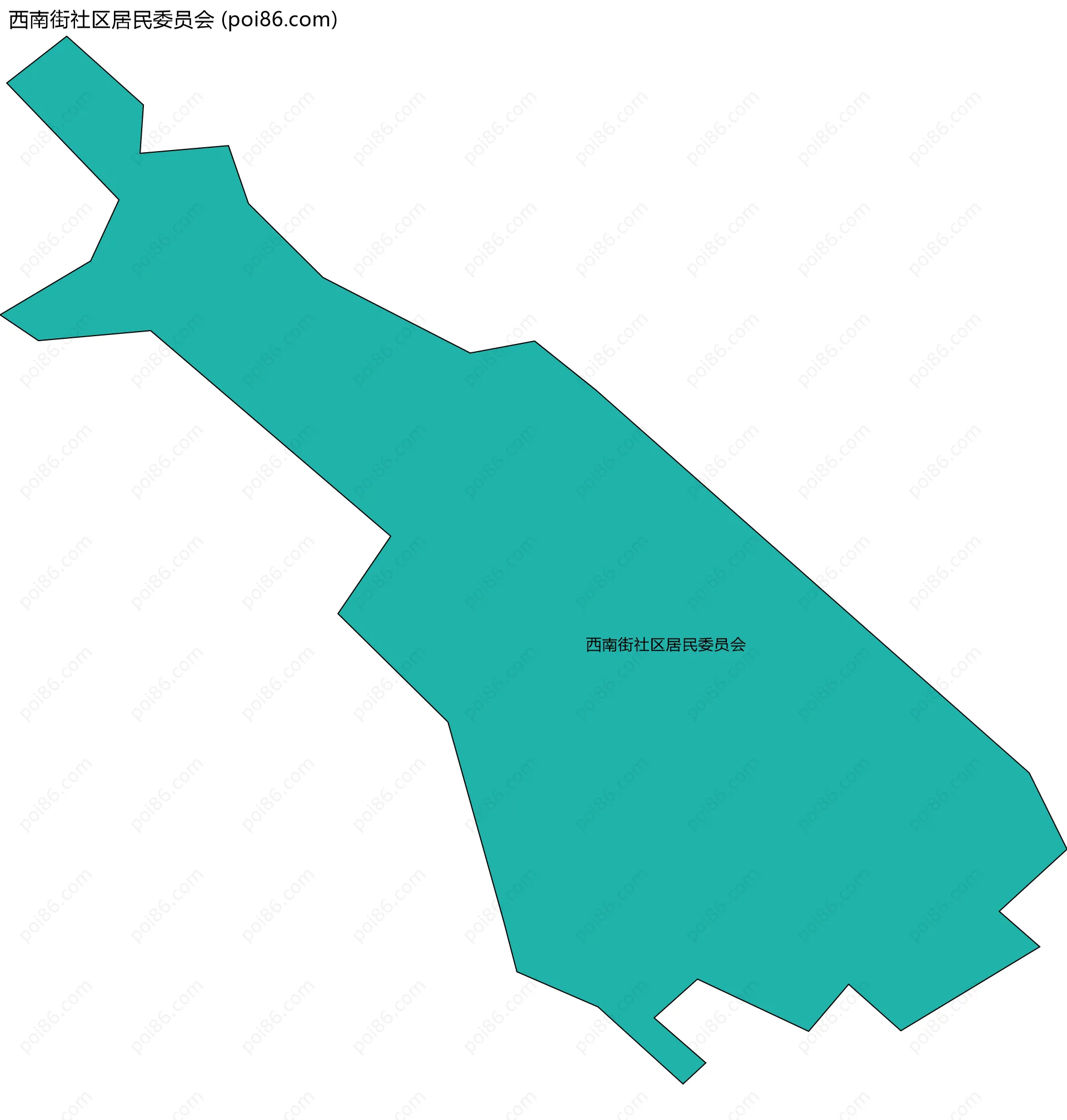 西南街社区居民委员会边界地图