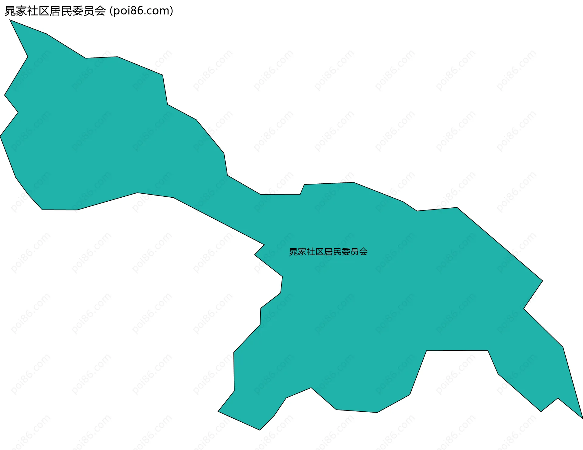 晁家社区居民委员会边界地图