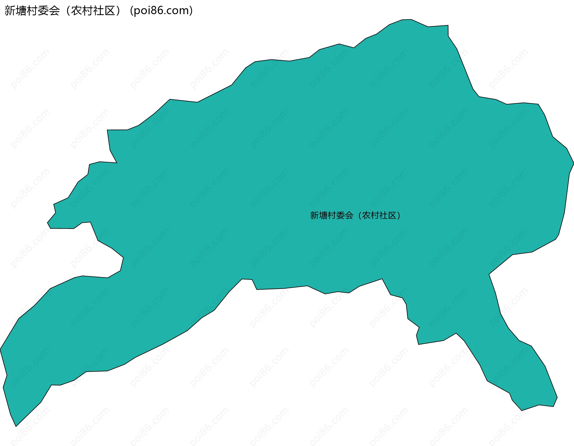 新塘村委会（农村社区）边界地图