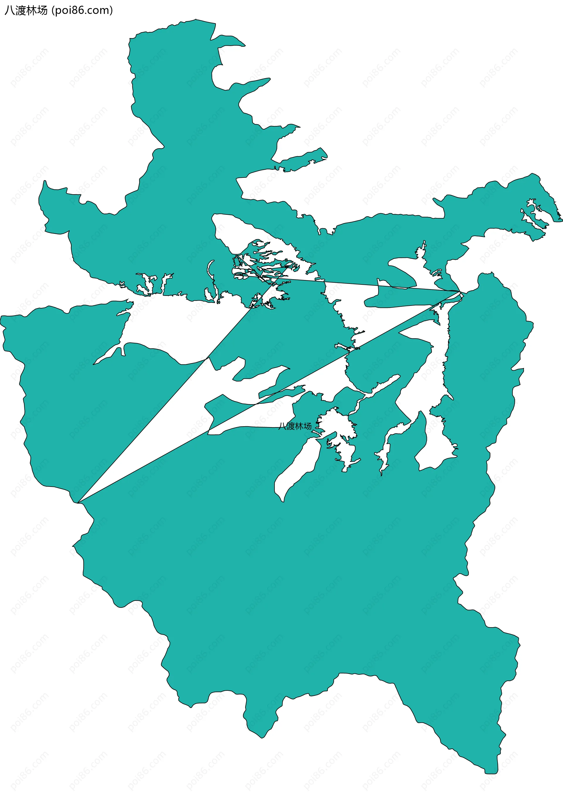 八渡林场边界地图(五级行政区划)