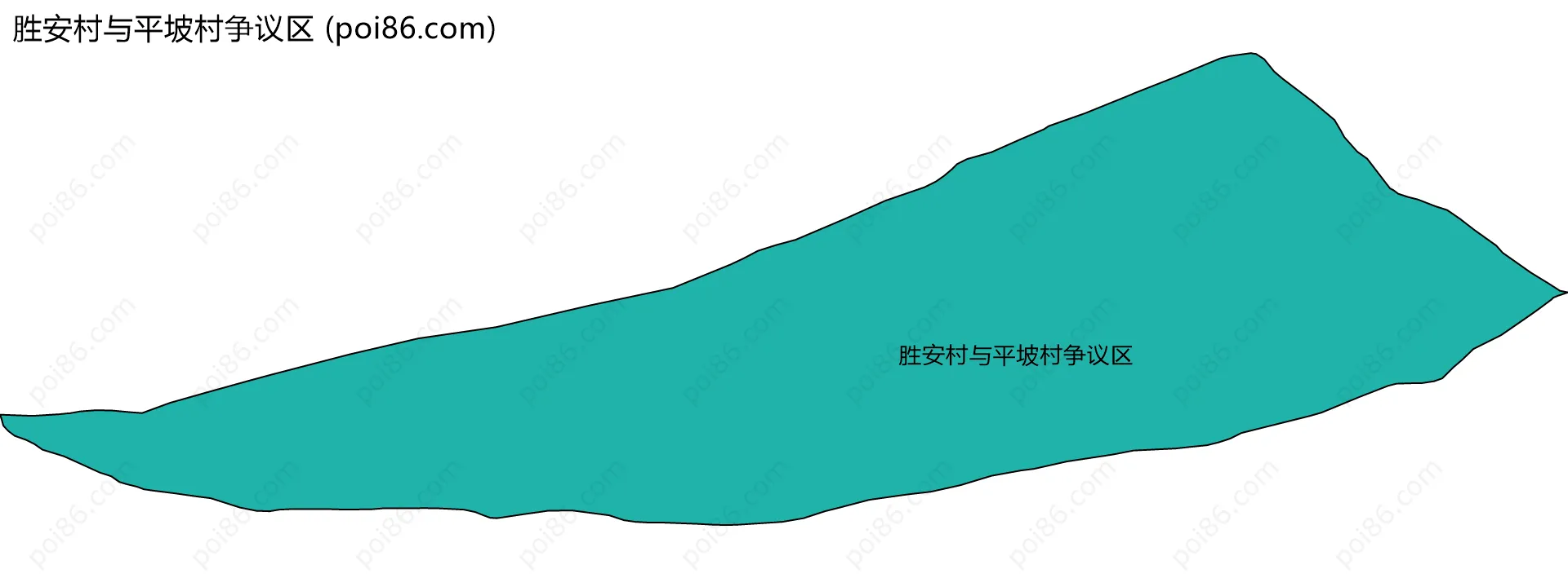 胜安村与平坡村争议区边界地图