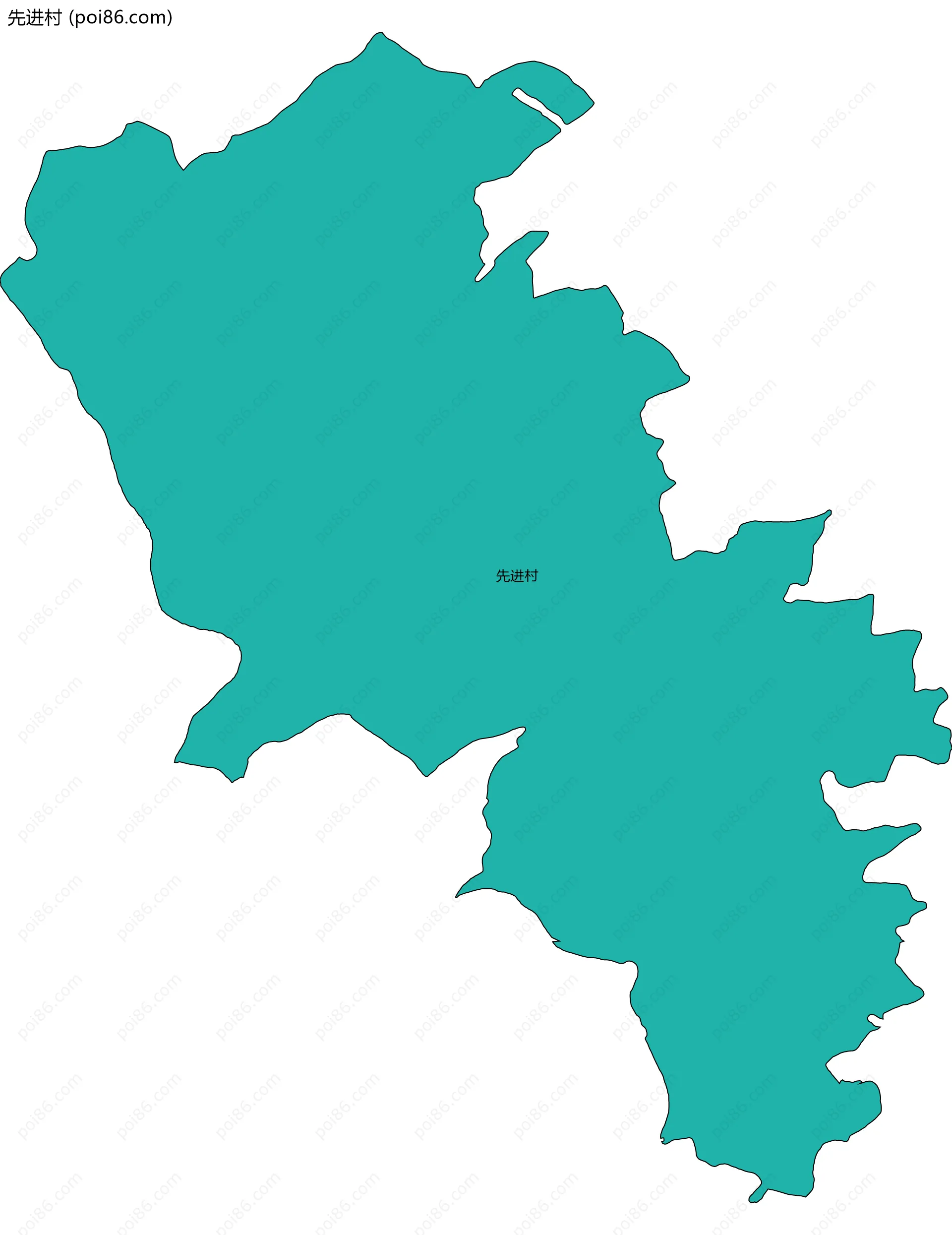先进村边界地图
