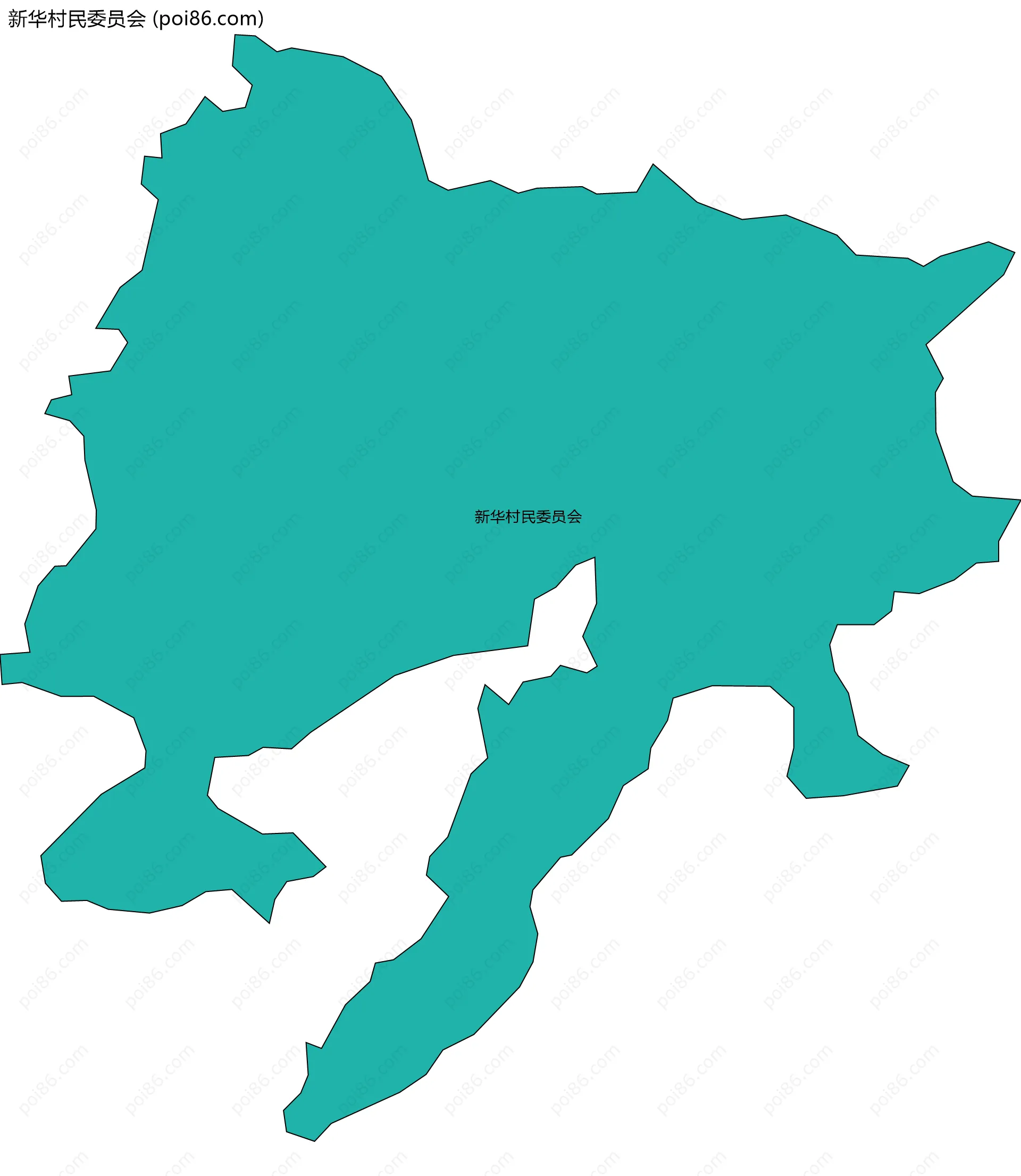 新华村民委员会边界地图