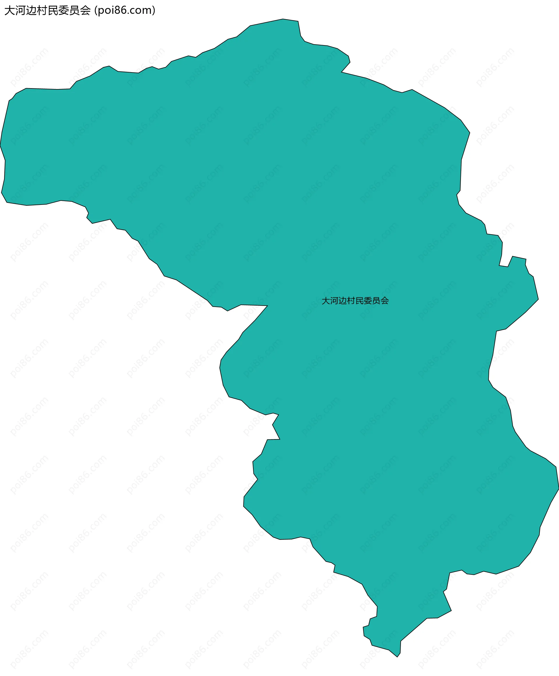 大河边村民委员会边界地图